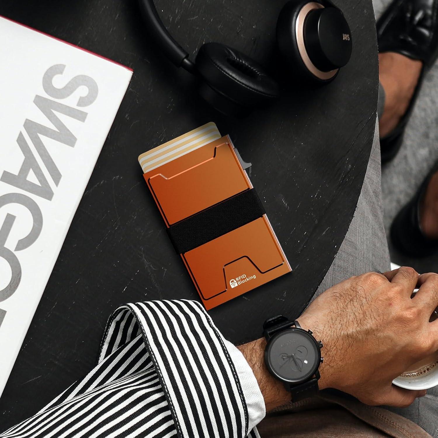 Billetera Inteligente Slim Furid para Hombres - Bloqueo RFID, 11 Tarjetas