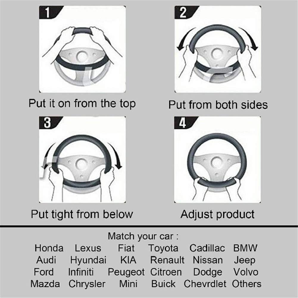 Juego de Fundas de Volante Yontree 100% Lana 15 Pulgadas Negro