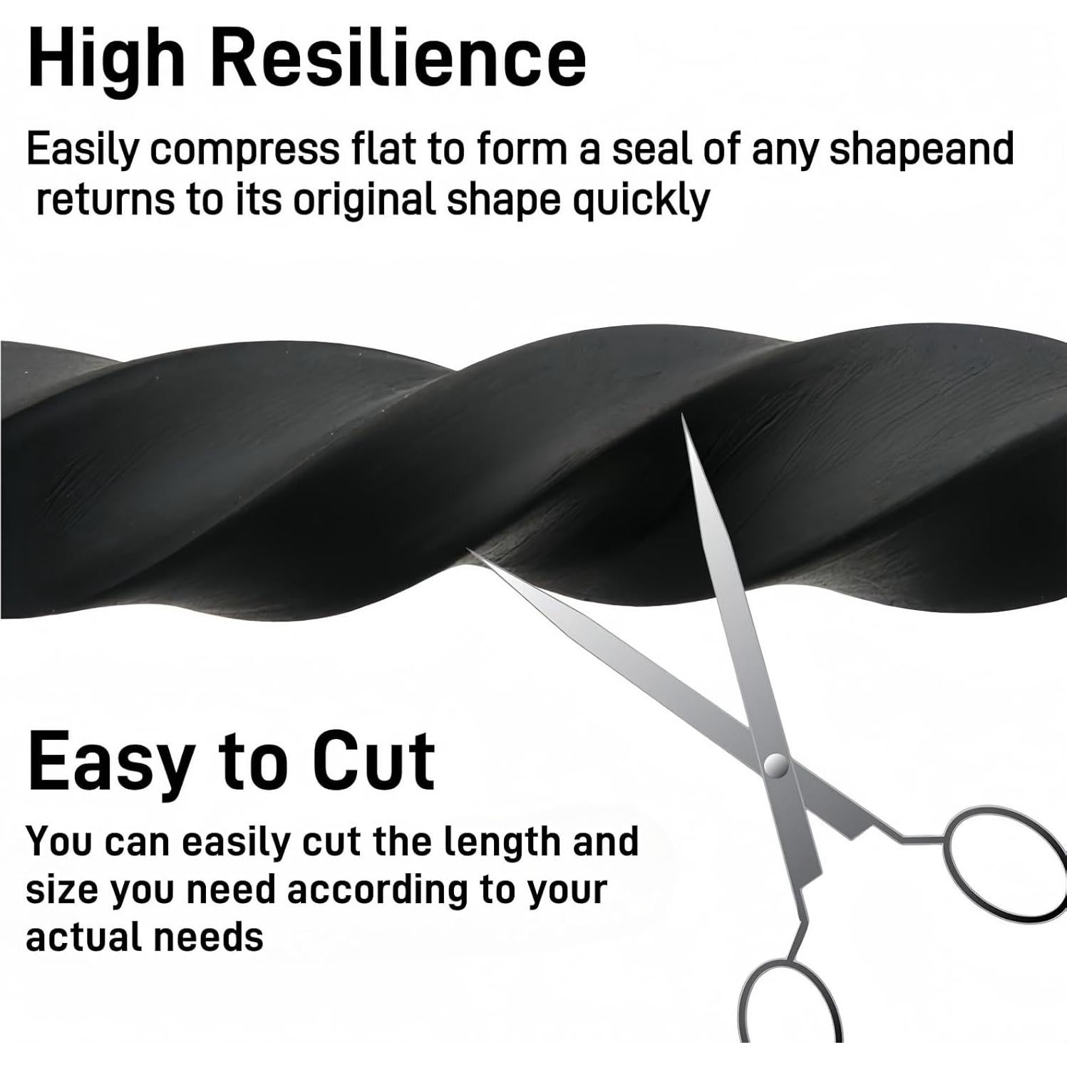 Tira de Sellado para Puerta Ymoilaky 10.06m Espuma Negra