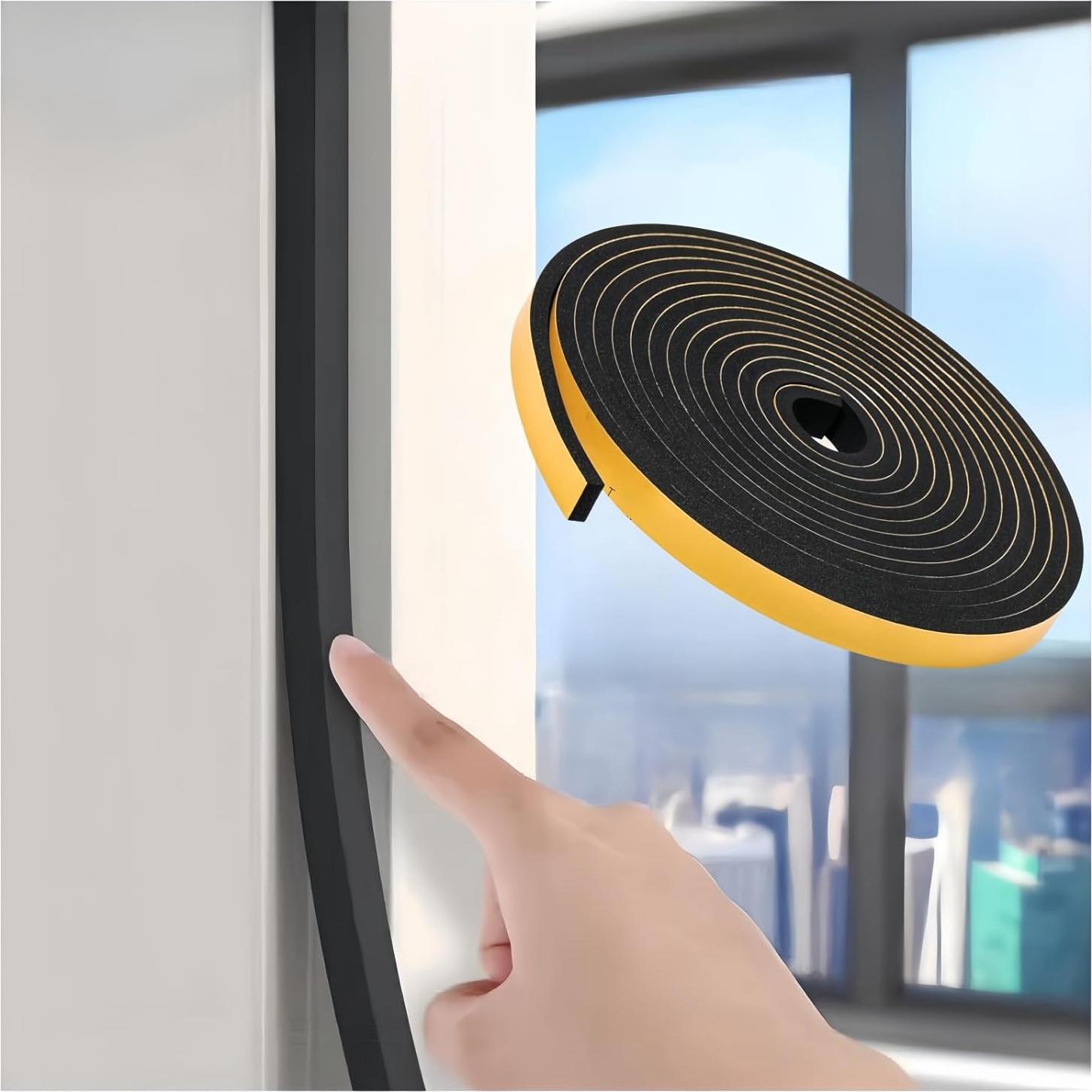 Tira de Sellado para Puerta Ymoilaky 10.06m Espuma Negra