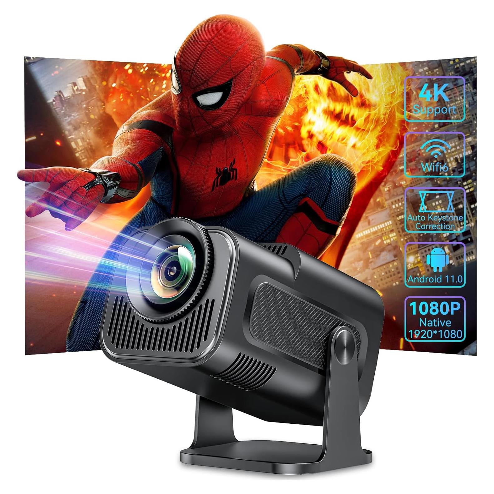 Proyector Mini SKLNXAZ 1080P 4K WiFi 6 Portátil 200''