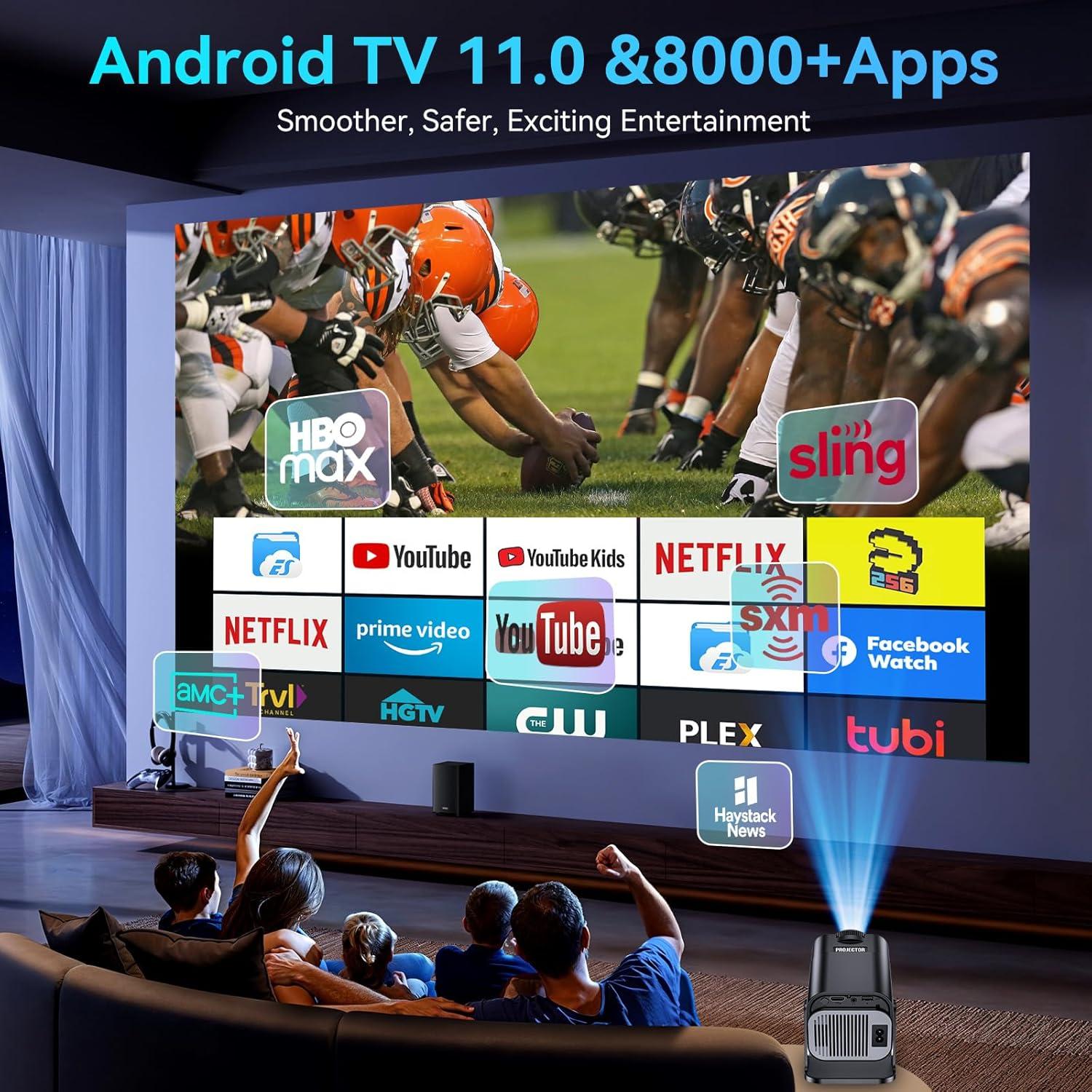 Proyector Mini SKLNXAZ 1080P 4K WiFi 6 Portátil 200''