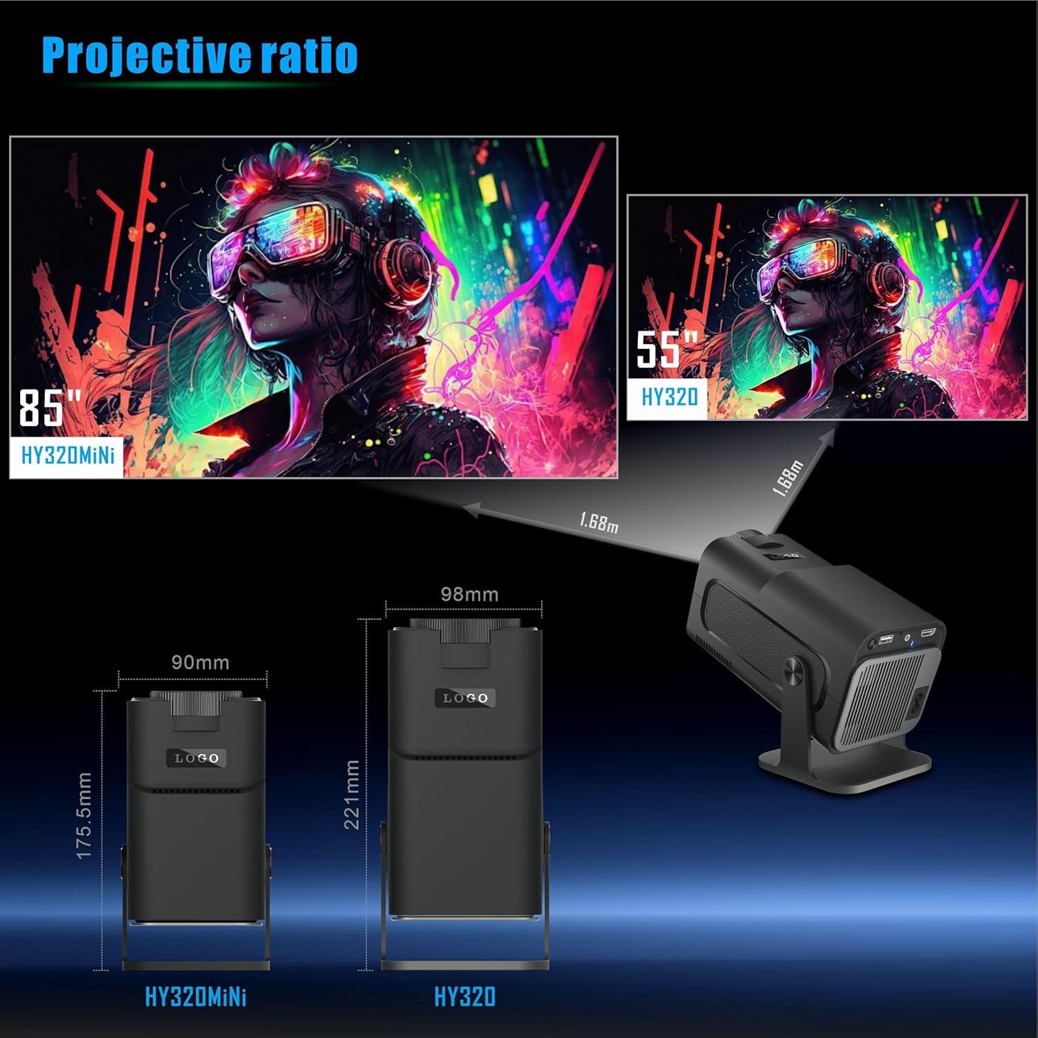 Proyector Mini SKLNXAZ 1080P 4K WiFi 6 Portátil 200''