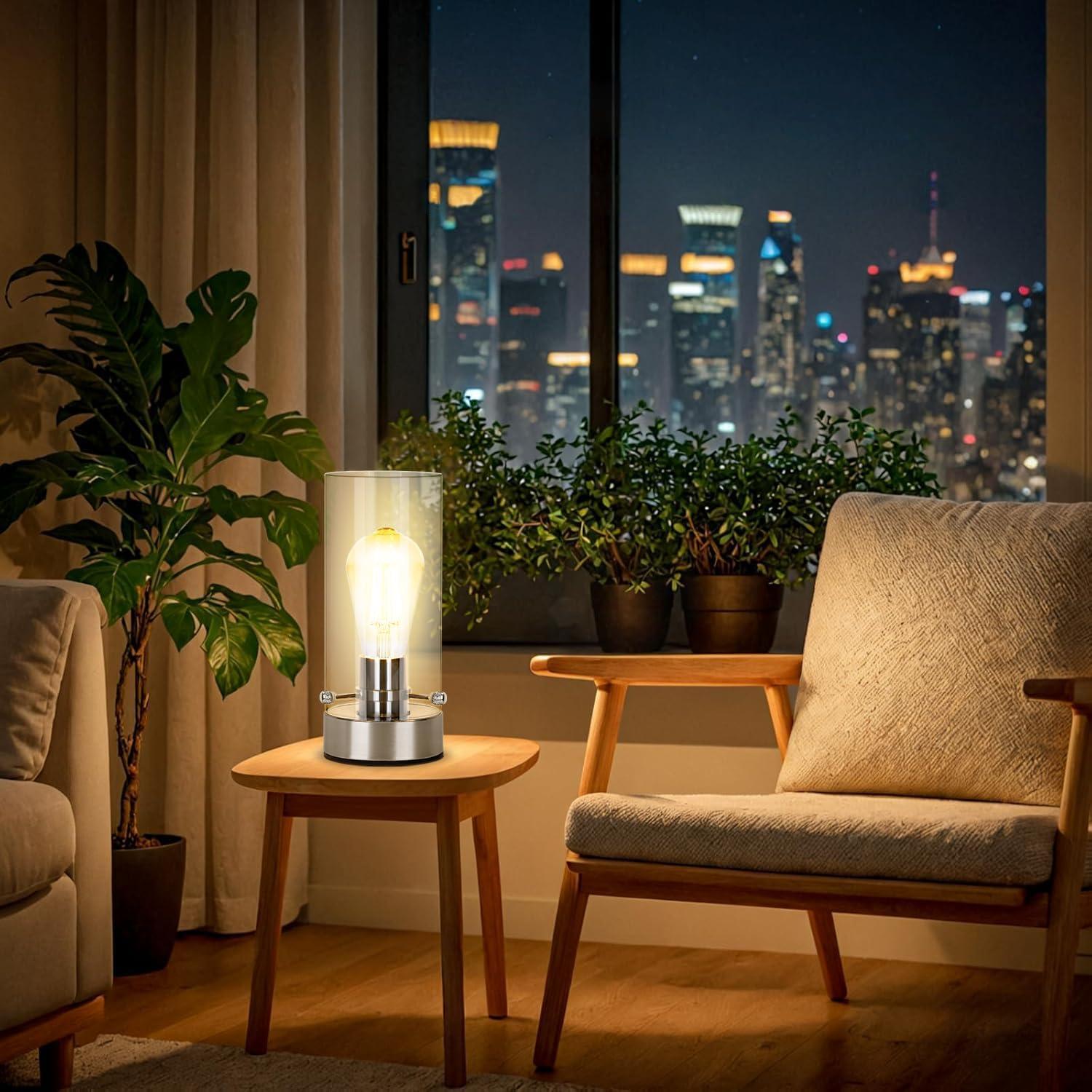 Lámpara de Mesa Moderna Kukobo con Bombilla 6W Níquel