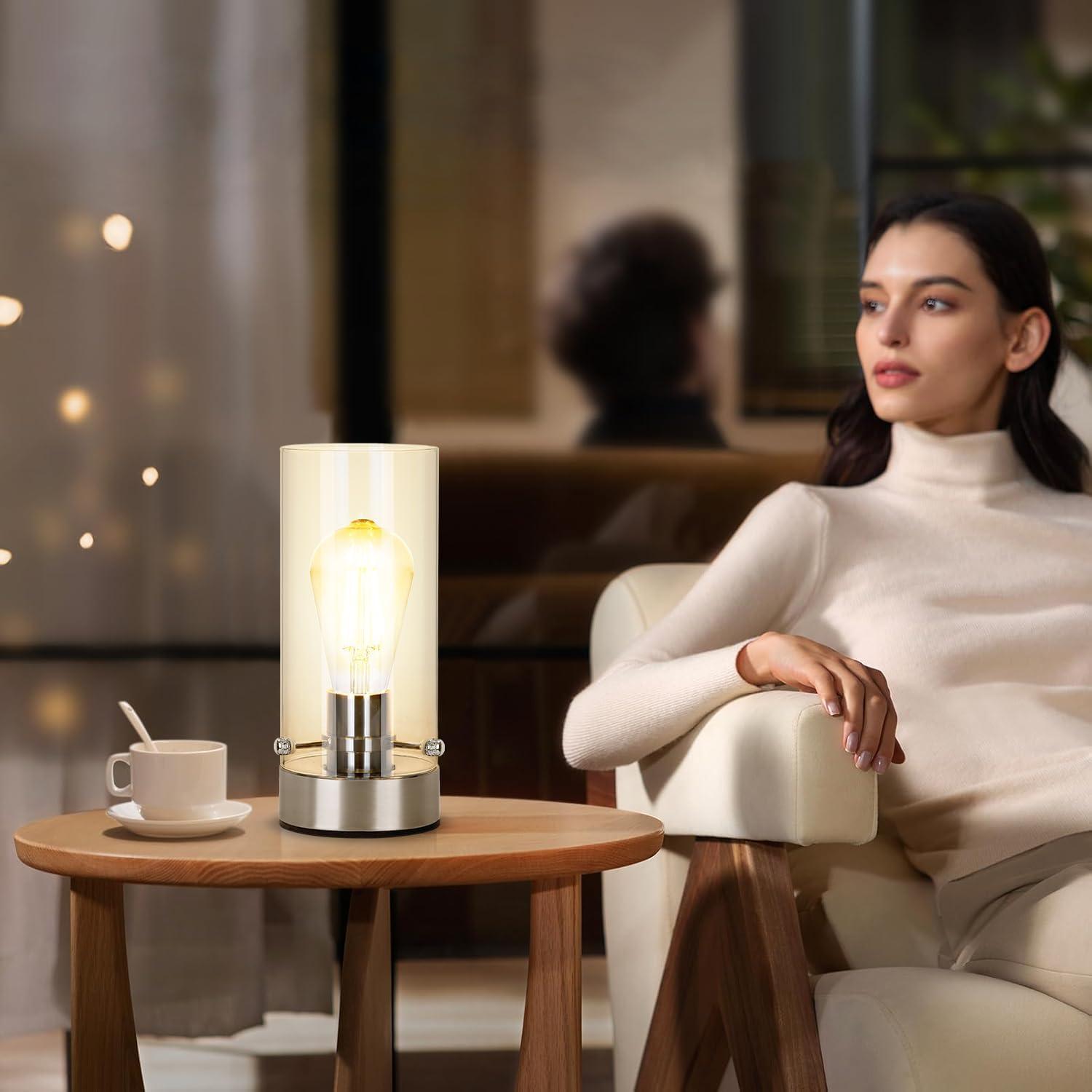 Lámpara de Mesa Moderna Kukobo con Bombilla 6W Níquel