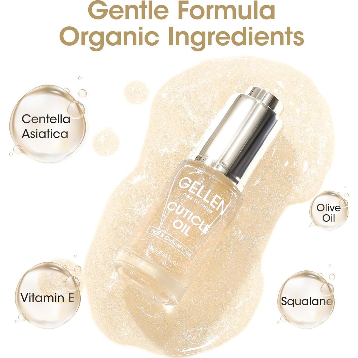 Aceite de Cutícula Gellen 15ml con Vitamina E y Aroma a Jazmín