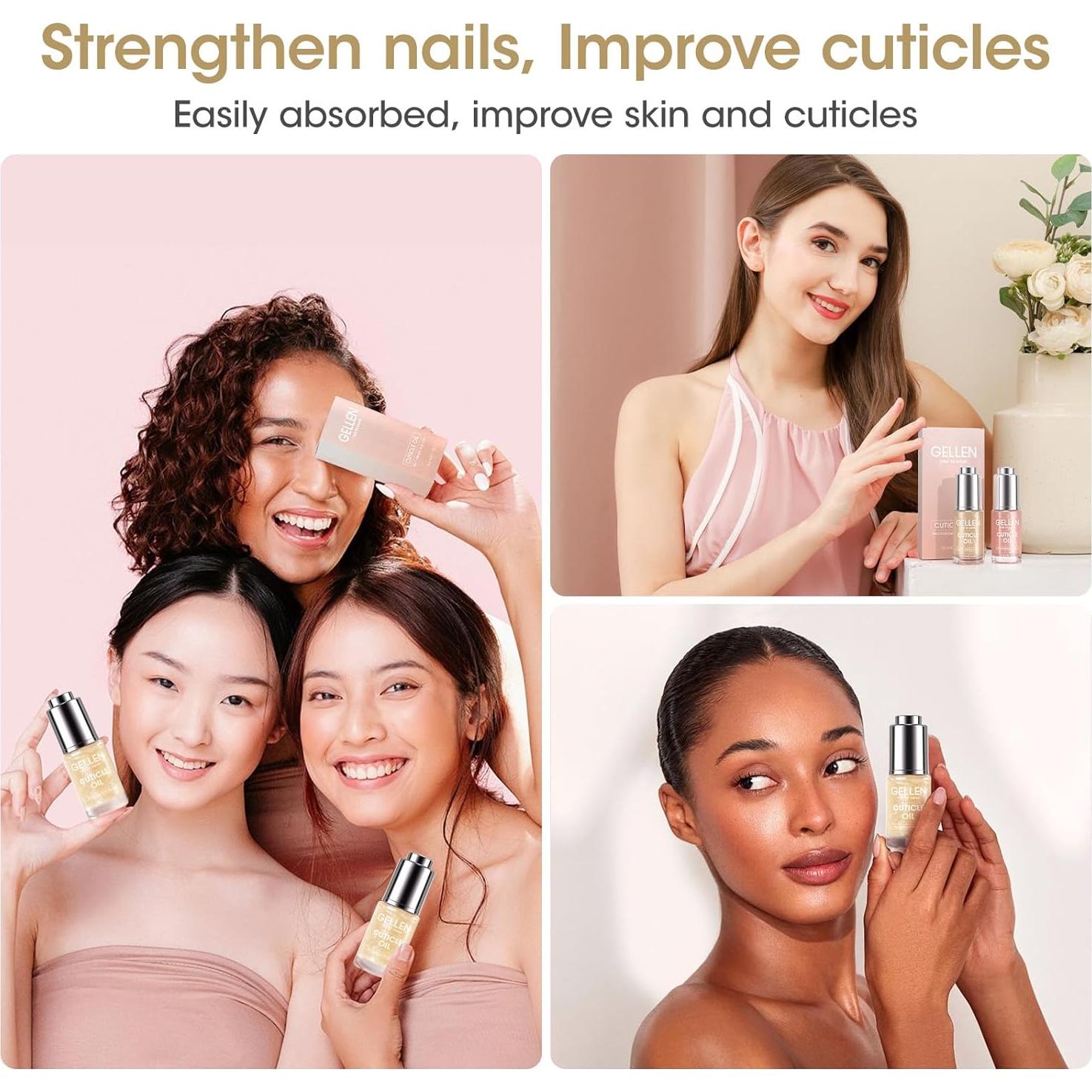 Aceite de Cutícula Gellen 15ml con Vitamina E y Aroma a Jazmín