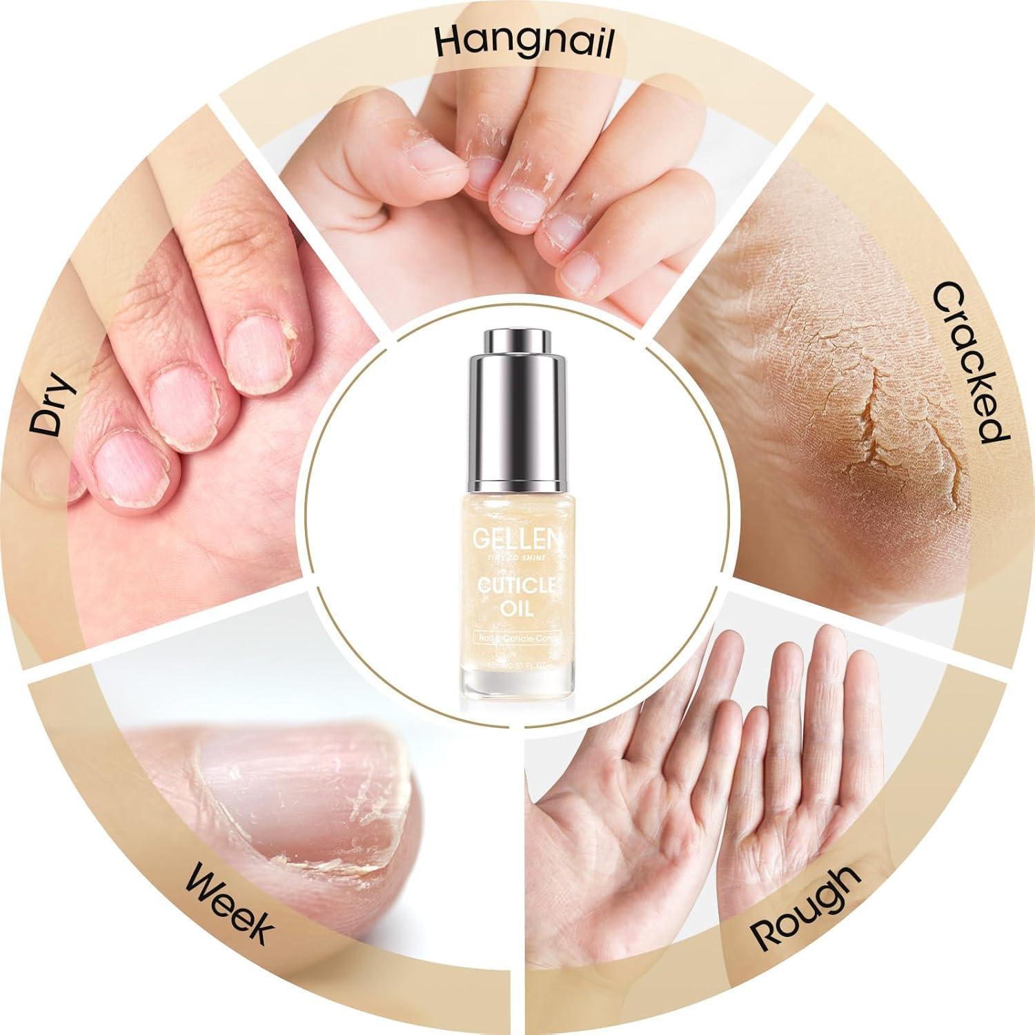 Aceite de Cutícula Gellen 15ml con Vitamina E y Aroma a Jazmín