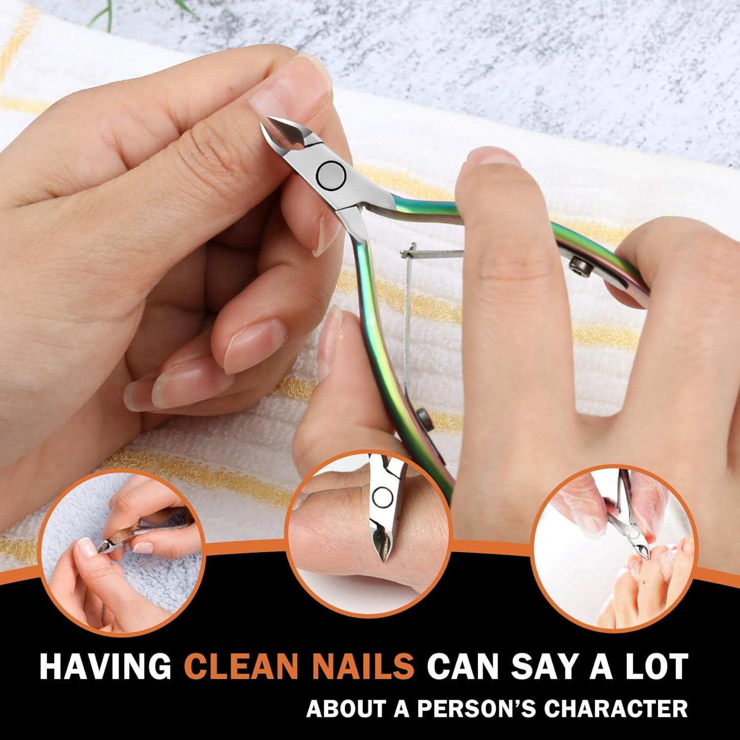 Cortador de Cutículas Profesional BEZOX Arcoíris 7mm Acero Inoxidable