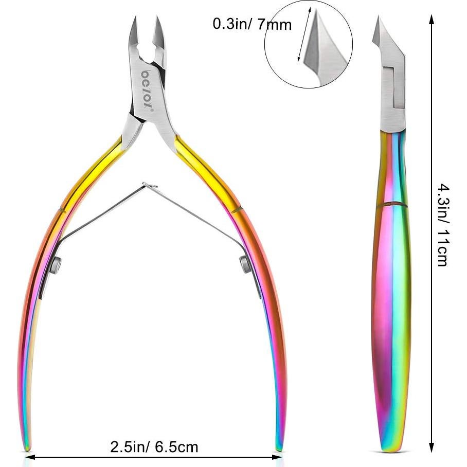 Cortador de Cutículas Profesional BEZOX Arcoíris 7mm Acero Inoxidable