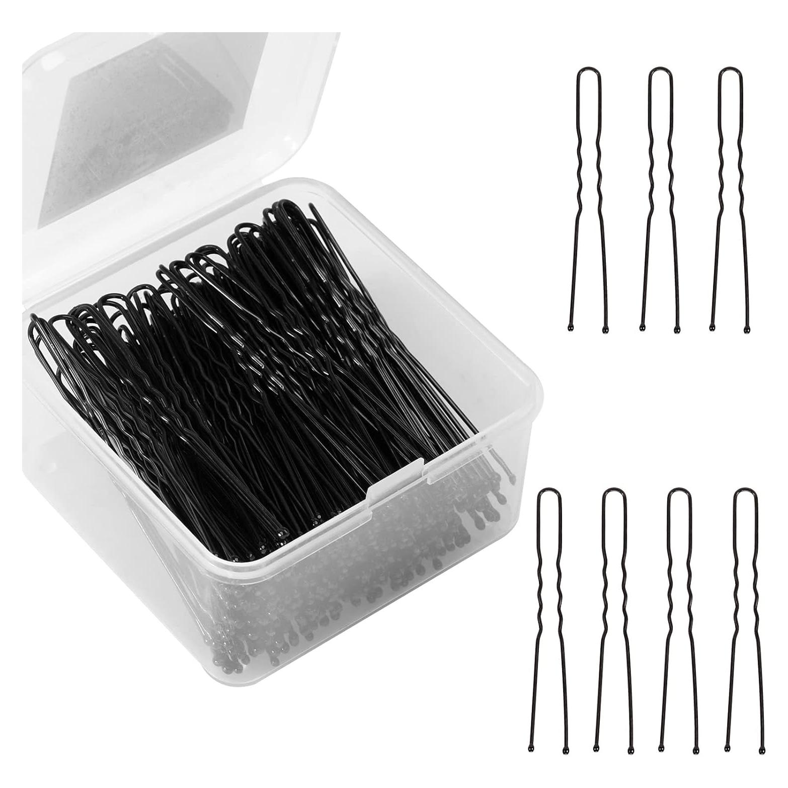 Horquillas Negras PURPLESKY 200pcs para Cabello Grueso