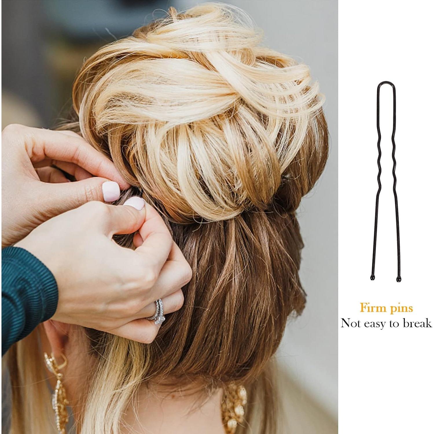 Horquillas Negras PURPLESKY 200pcs para Cabello Grueso