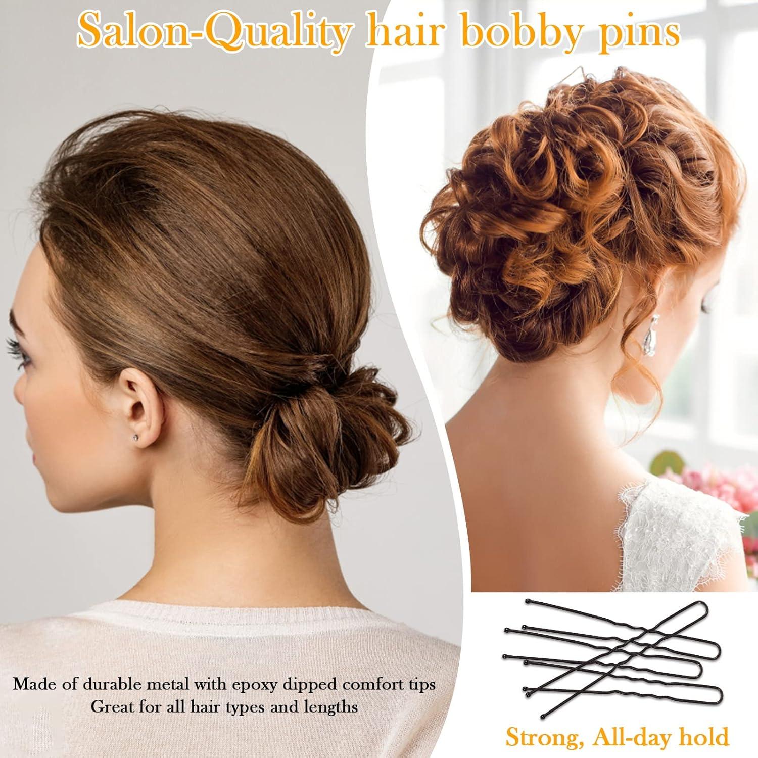 Horquillas Negras PURPLESKY 200pcs para Cabello Grueso