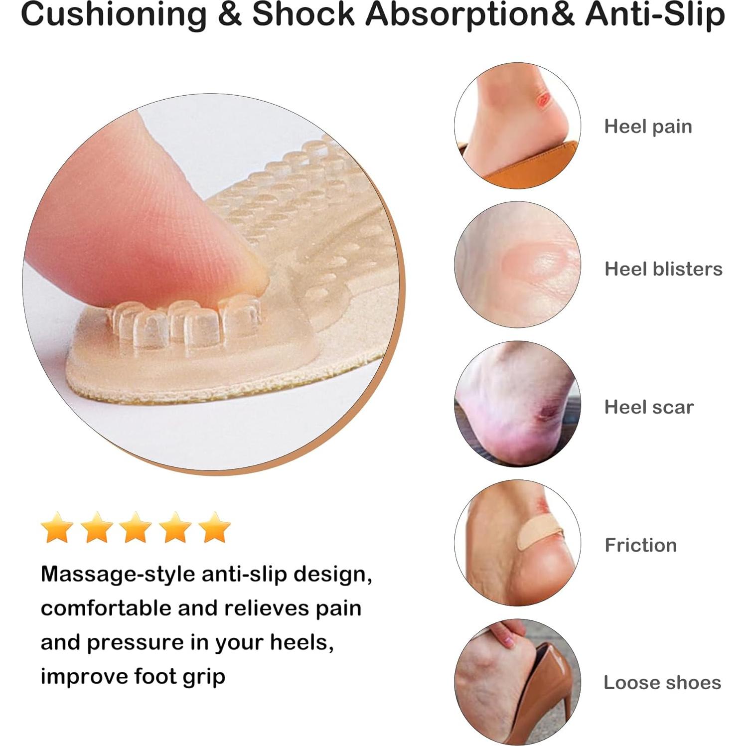 Almohadillas para Talones Lmyicuk - Gel Antideslizante, 4 Pares