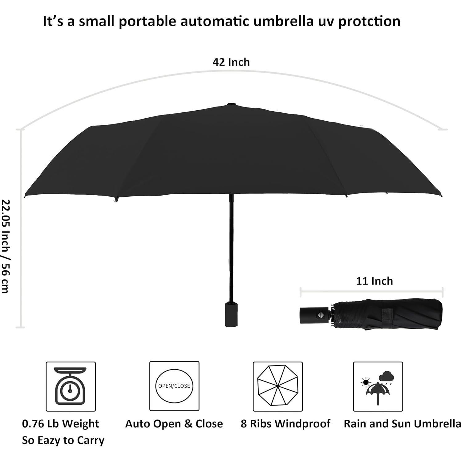 Paraguas de Viaje BAODINI Compacto UV 50+ 106.68 cm Paquete 2