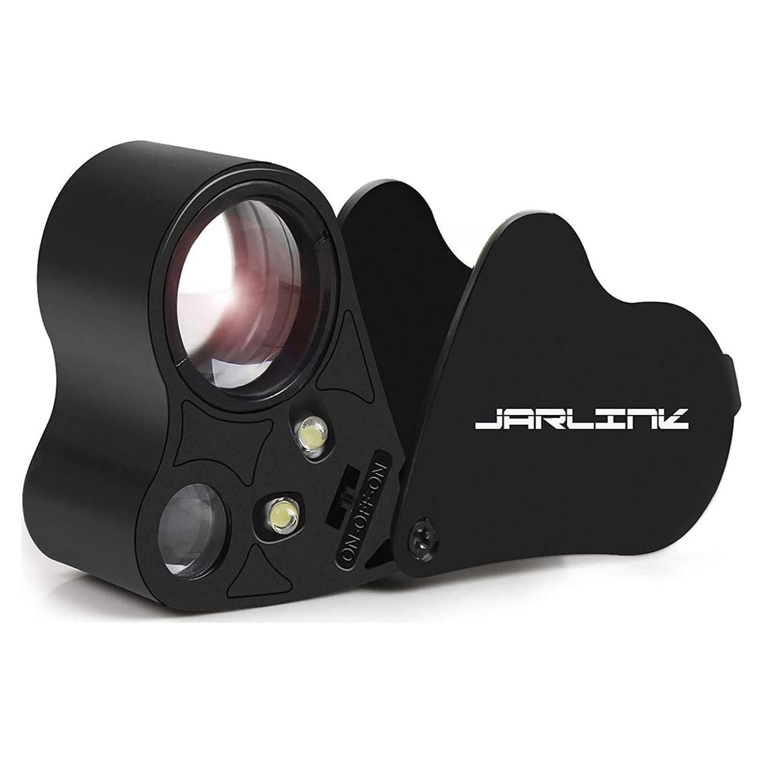Lupa Joyera JARLINK 30x 60x con Luz LED Plegable Negra
