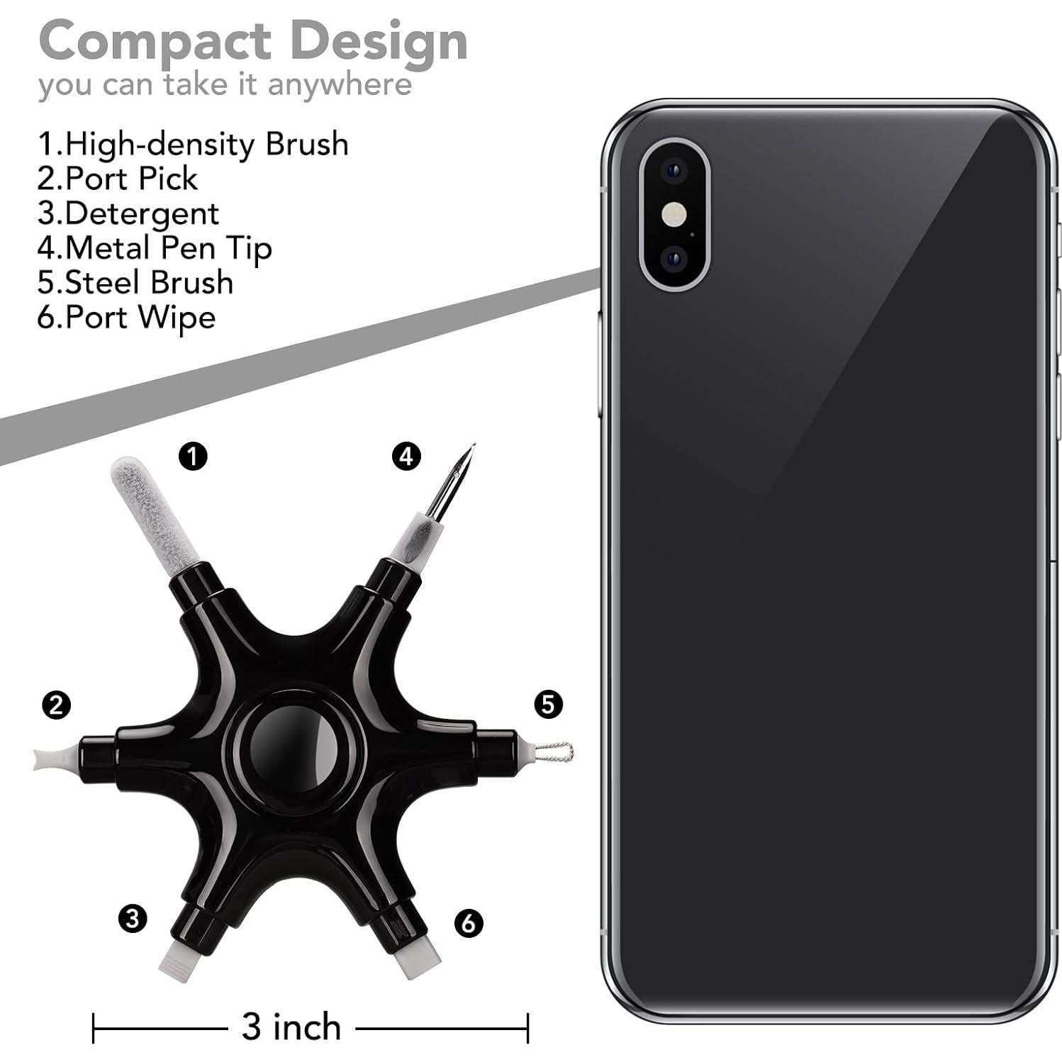 Kit de limpieza multifuncional Tassmpitor para iPhone y Airpods