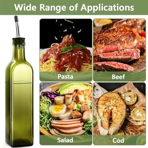 Botella dispensadora de aceite de oliva Leaflai 500 ml vidrio verde