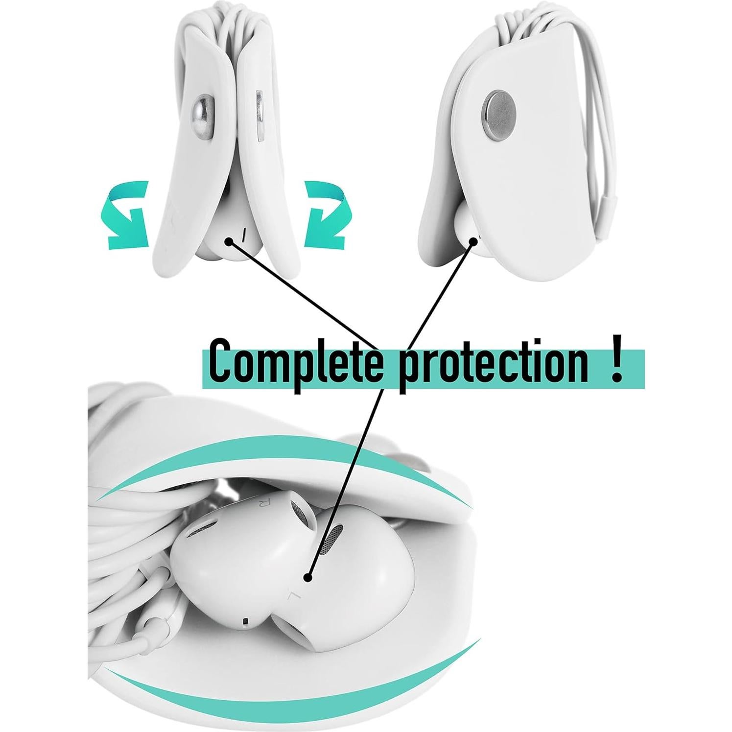 Organizador de Cables ELFRhino Enrollador de Auriculares Negro/Blanco