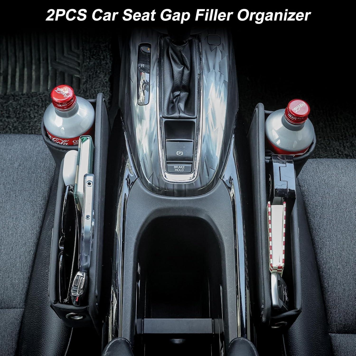 Organizador de Espacio entre Asientos Pcnjozx de Cuero Negro