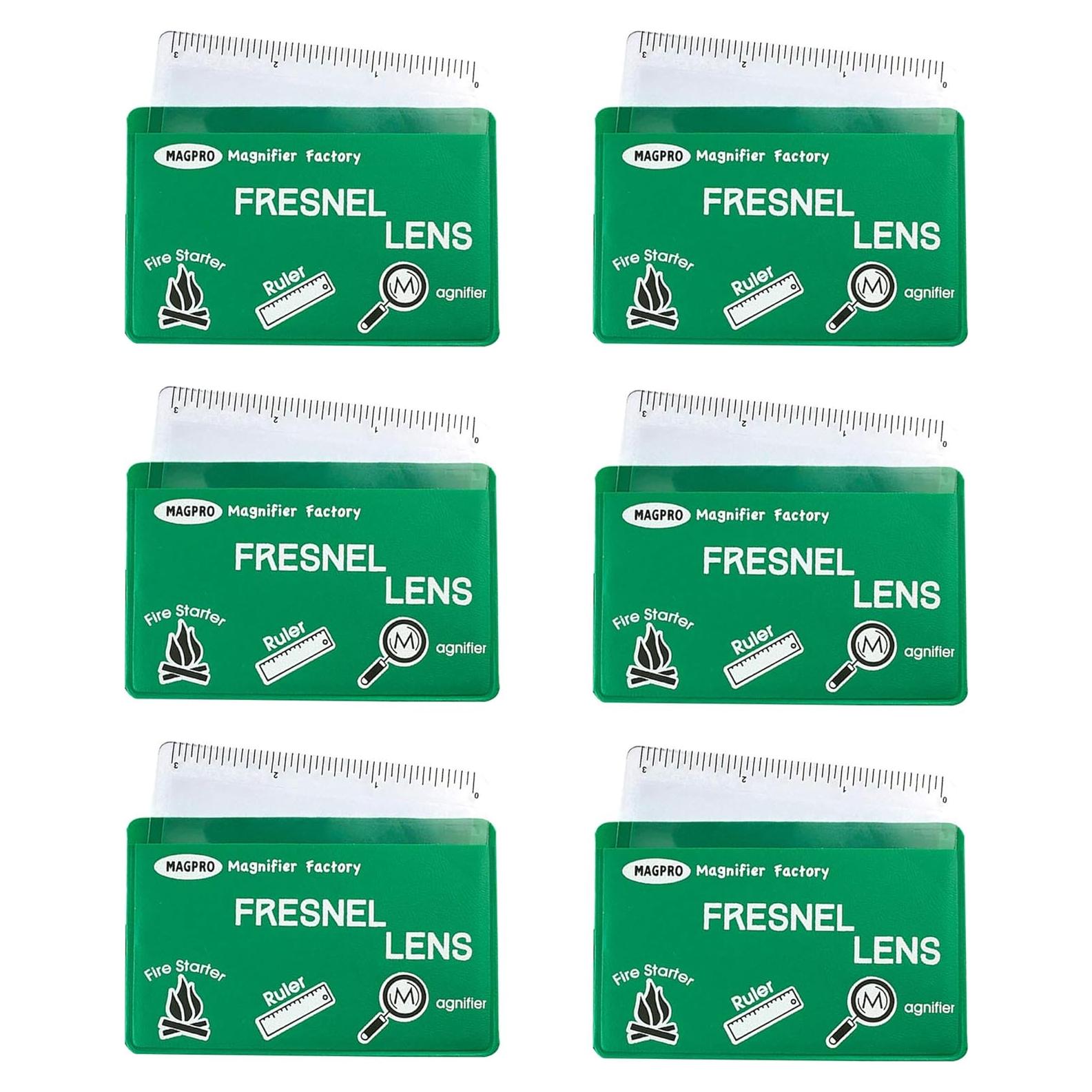 Lupa de Bolsillo 6 Pack MagDepo 3x Verde para Lectura y Fuego