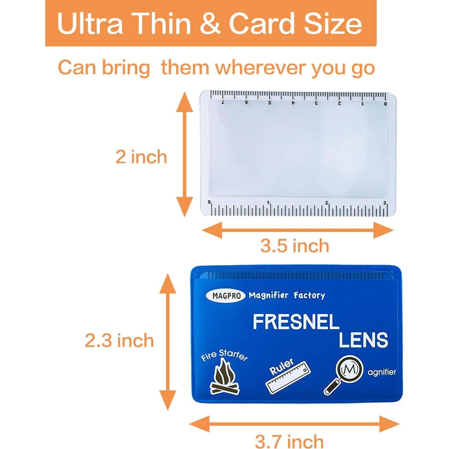 Lupa de Bolsillo 6 Pack MagDepo 3x Verde para Lectura y Fuego