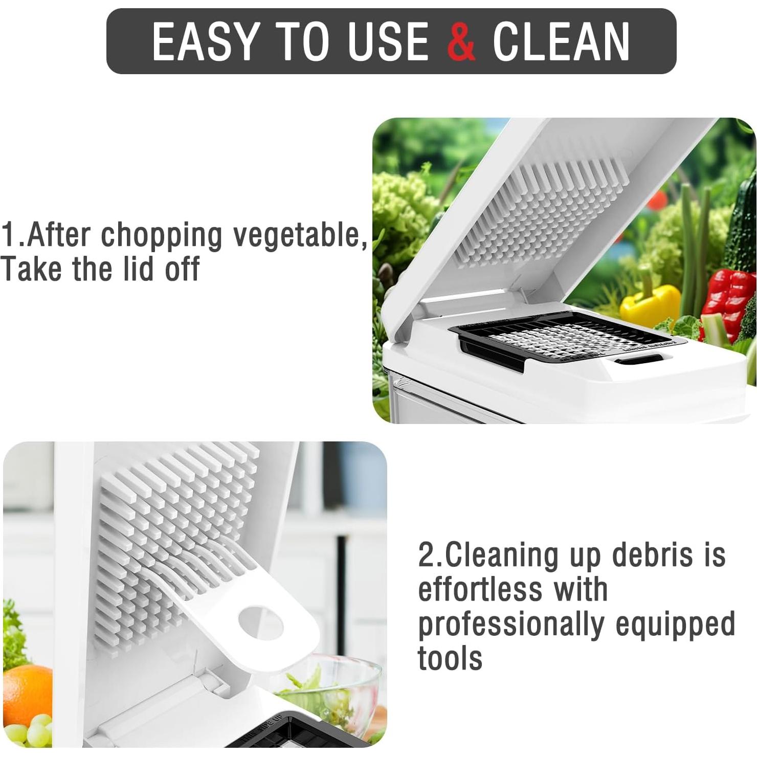 Cortador de Verduras 10 en 1 CrazyQueen con 7 Cuchillas y Contenedor 2L