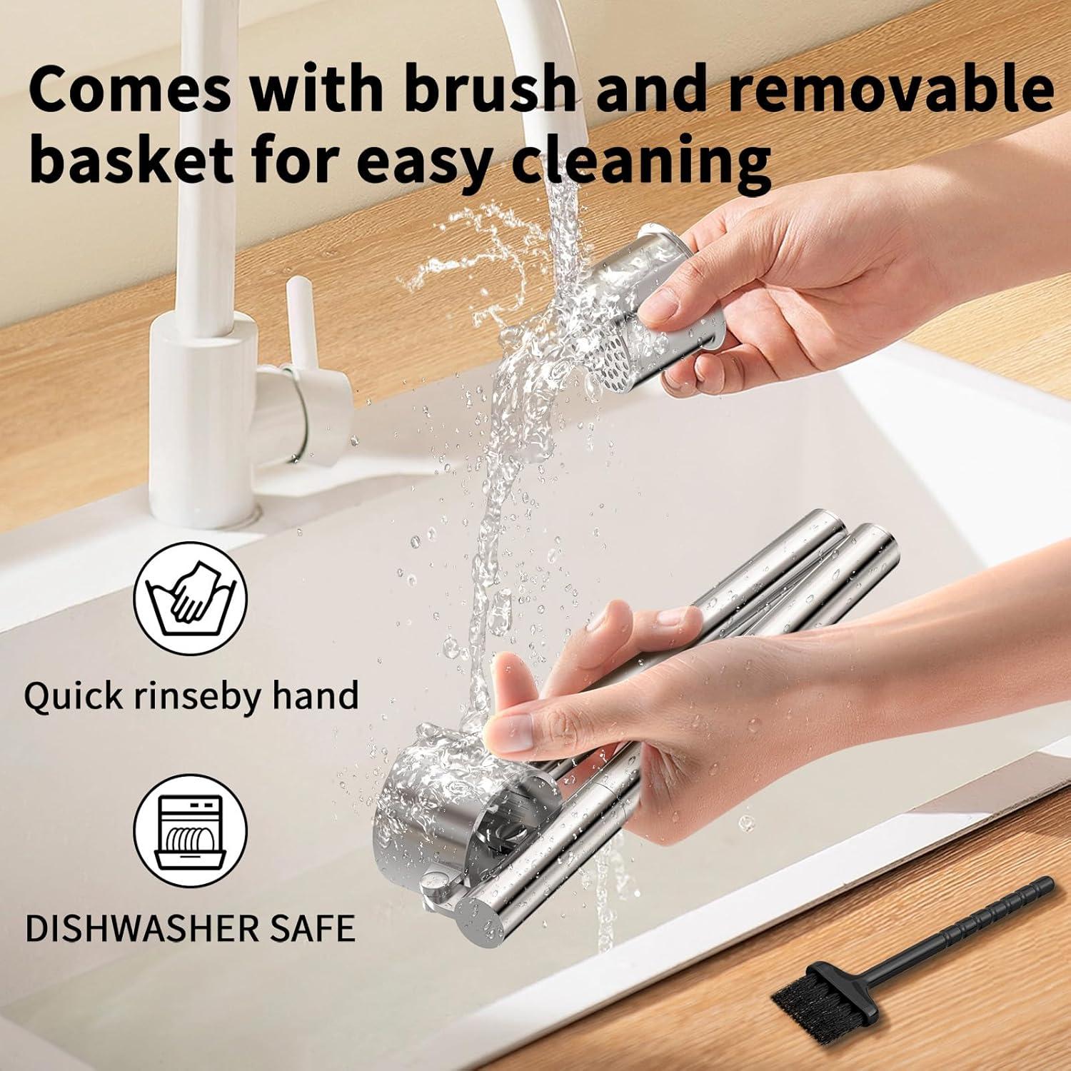 Prensa de Ajo 5 en 1 BMCASEQP Acero Inoxidable Grande