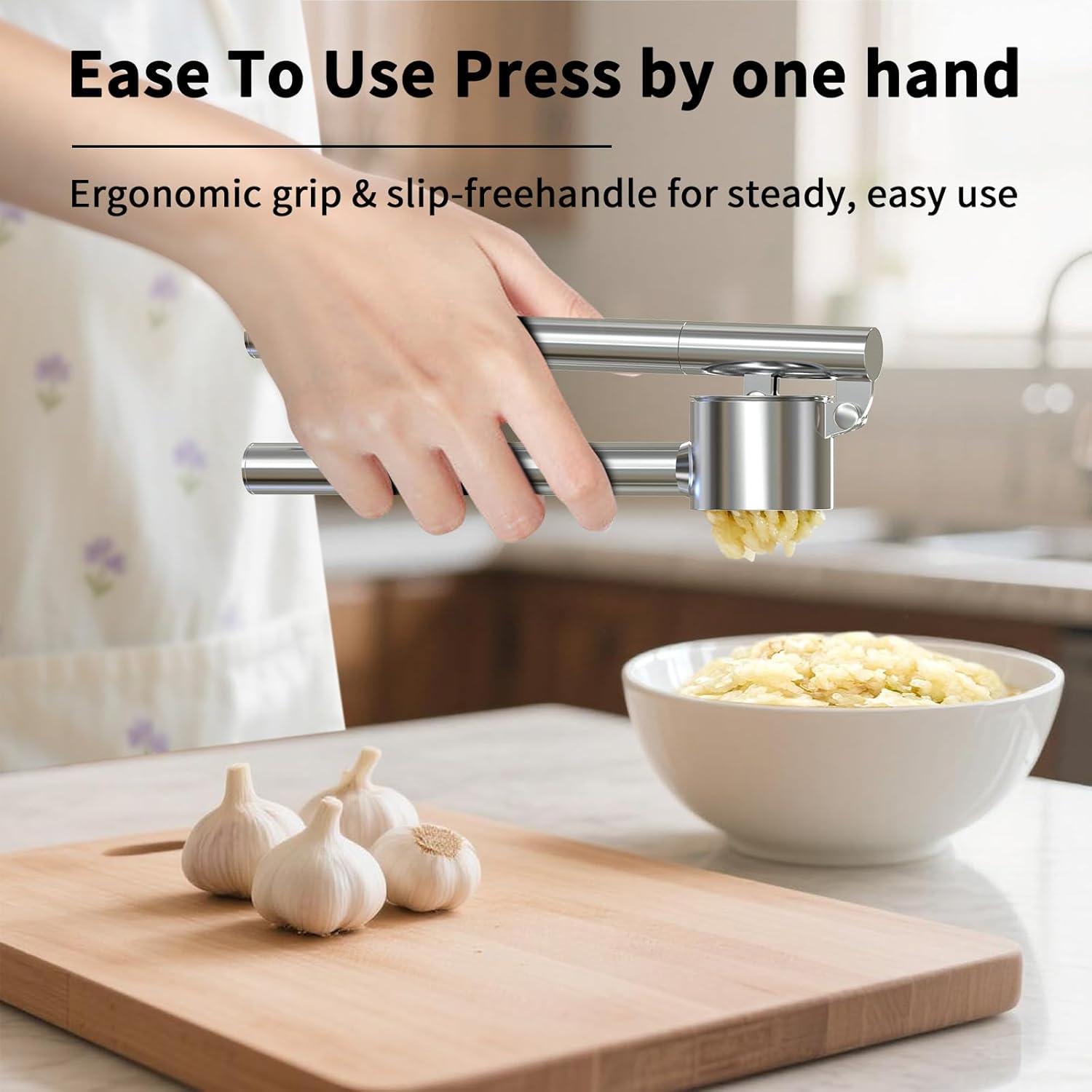 Prensa de Ajo 5 en 1 BMCASEQP Acero Inoxidable Grande