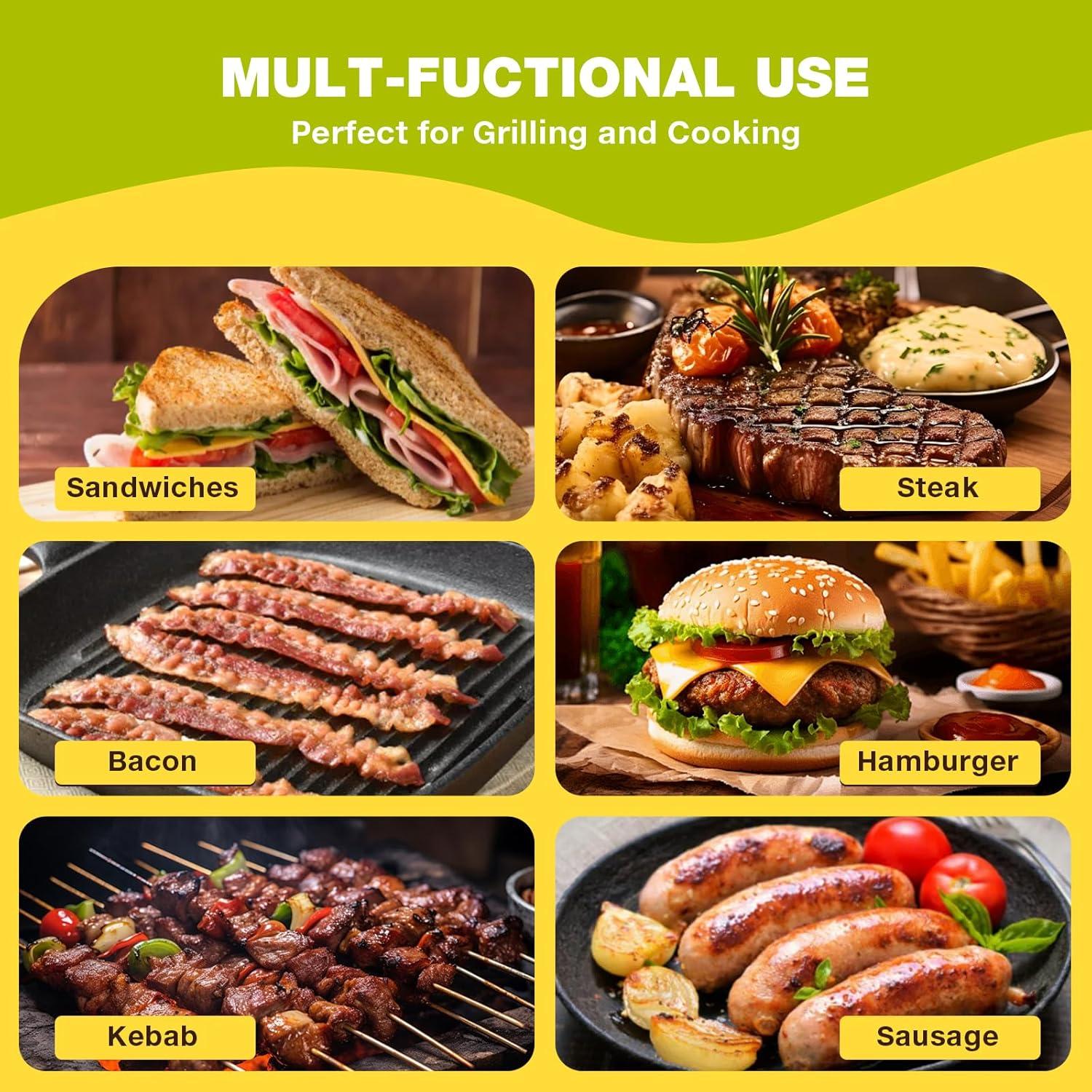 Kit de Prensa para Hamburguesas Fervidus 3 Piezas Hierro Fundido