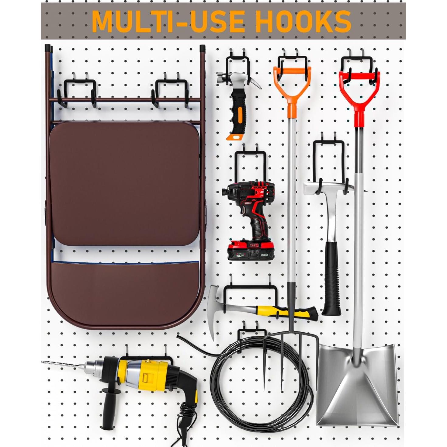 Ganchos de Tablero de Clavos INCLY - Paquete de 10, Alta Resistencia