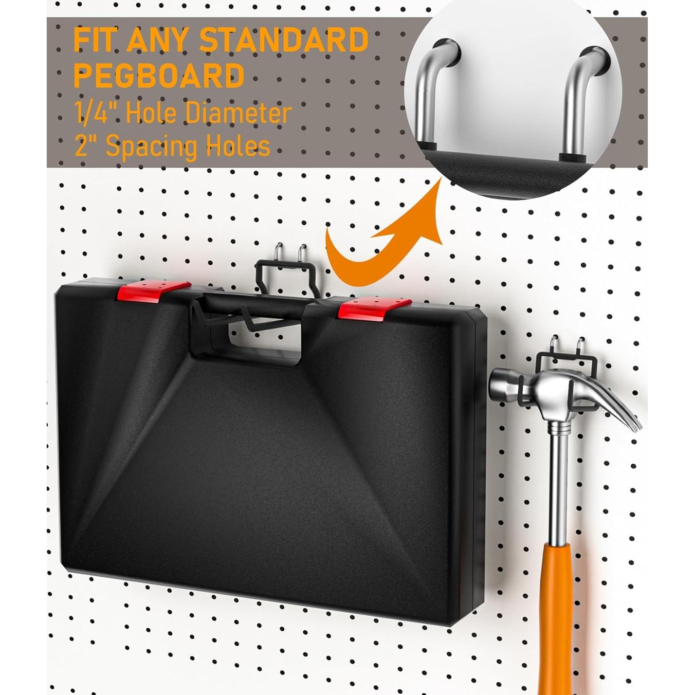 Ganchos de Tablero de Clavos INCLY - Paquete de 10, Alta Resistencia