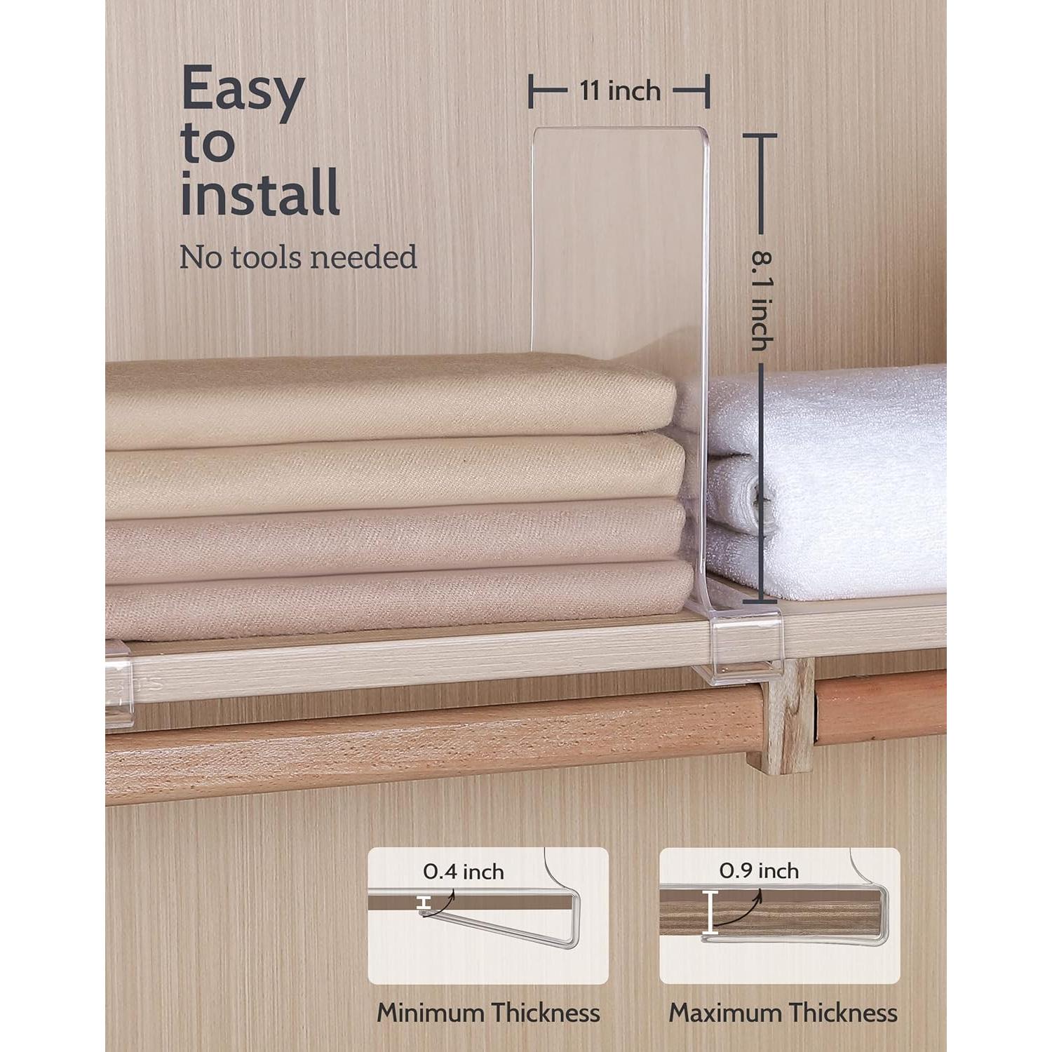 Divisores de Estante Acrílico ZORCOR - 6 Piezas 20.32x30.48cm