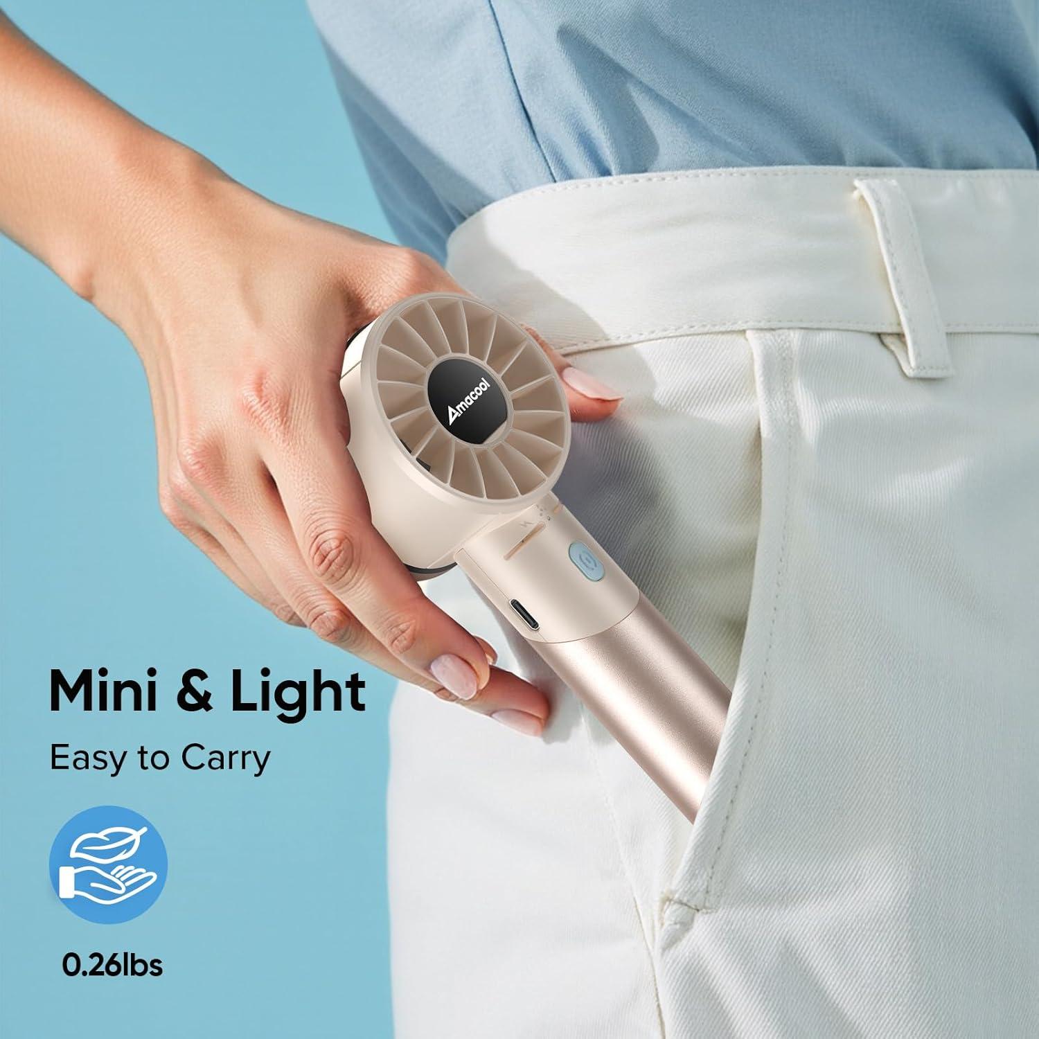 Ventilador de Mano AMACOOL G3 Turbo Recargable 17Hrs 4 Velocidades