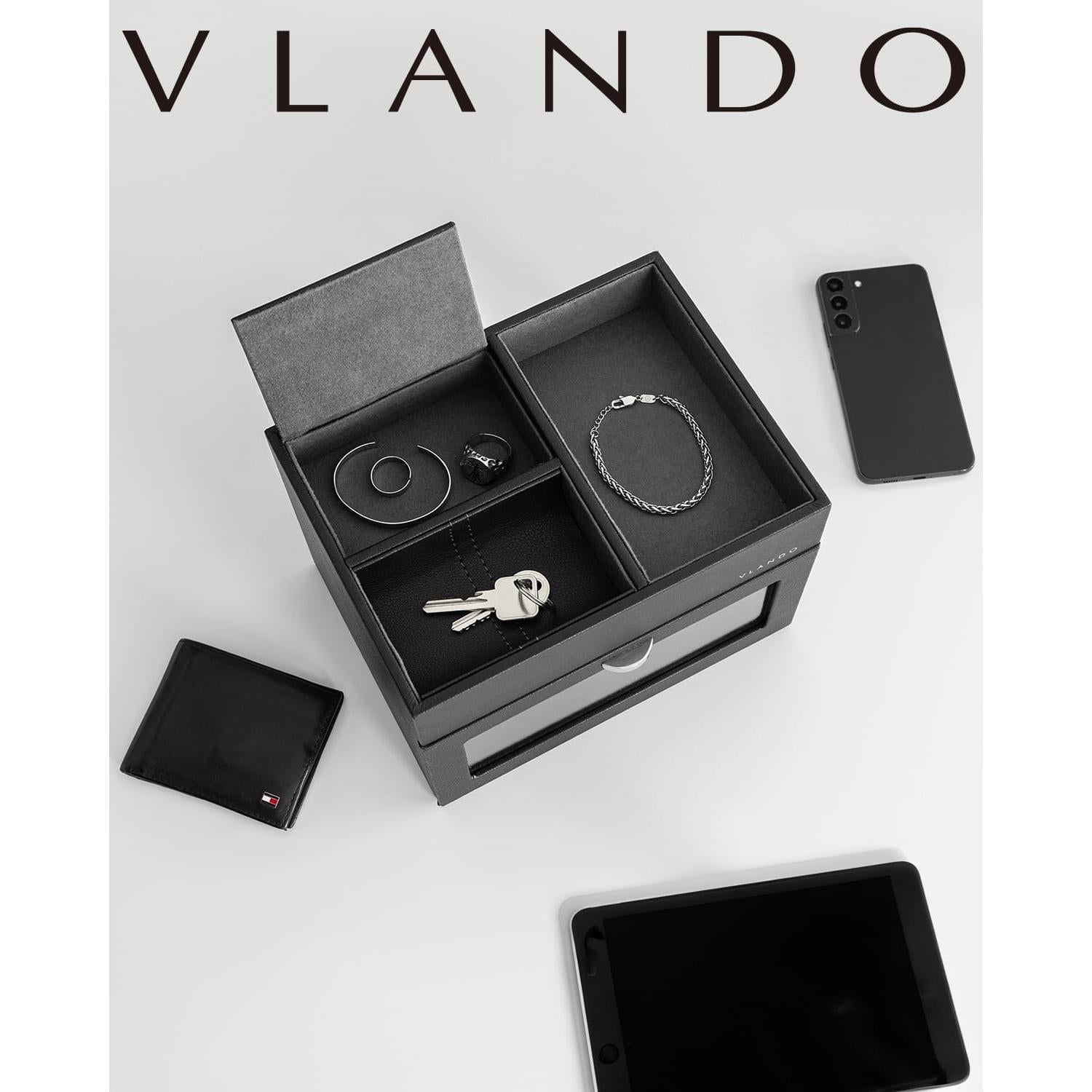 Winder de Reloj Automático Vlando Doble con Bandeja Organizadora