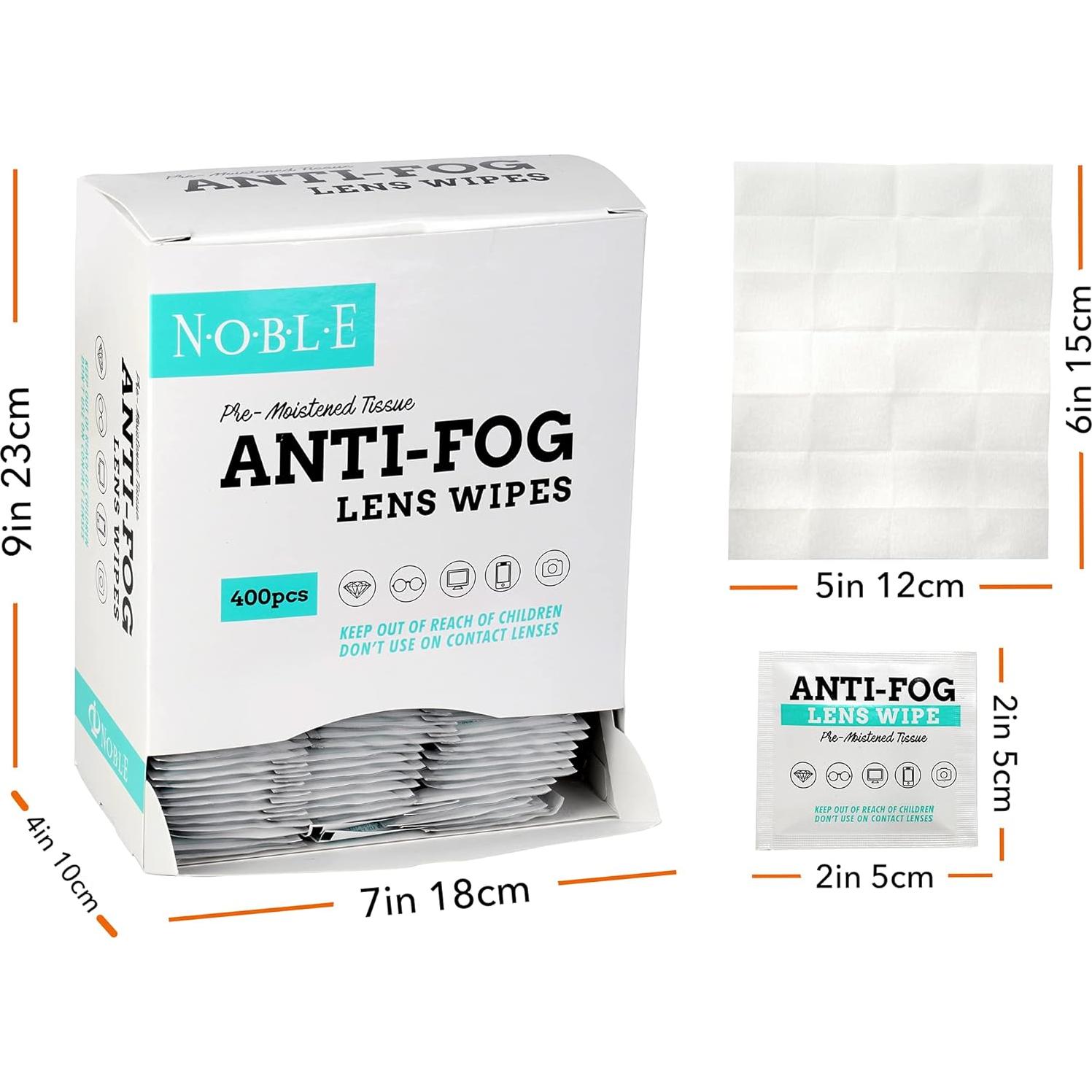 Toallitas de limpieza antiempañante Noble 400 unidades