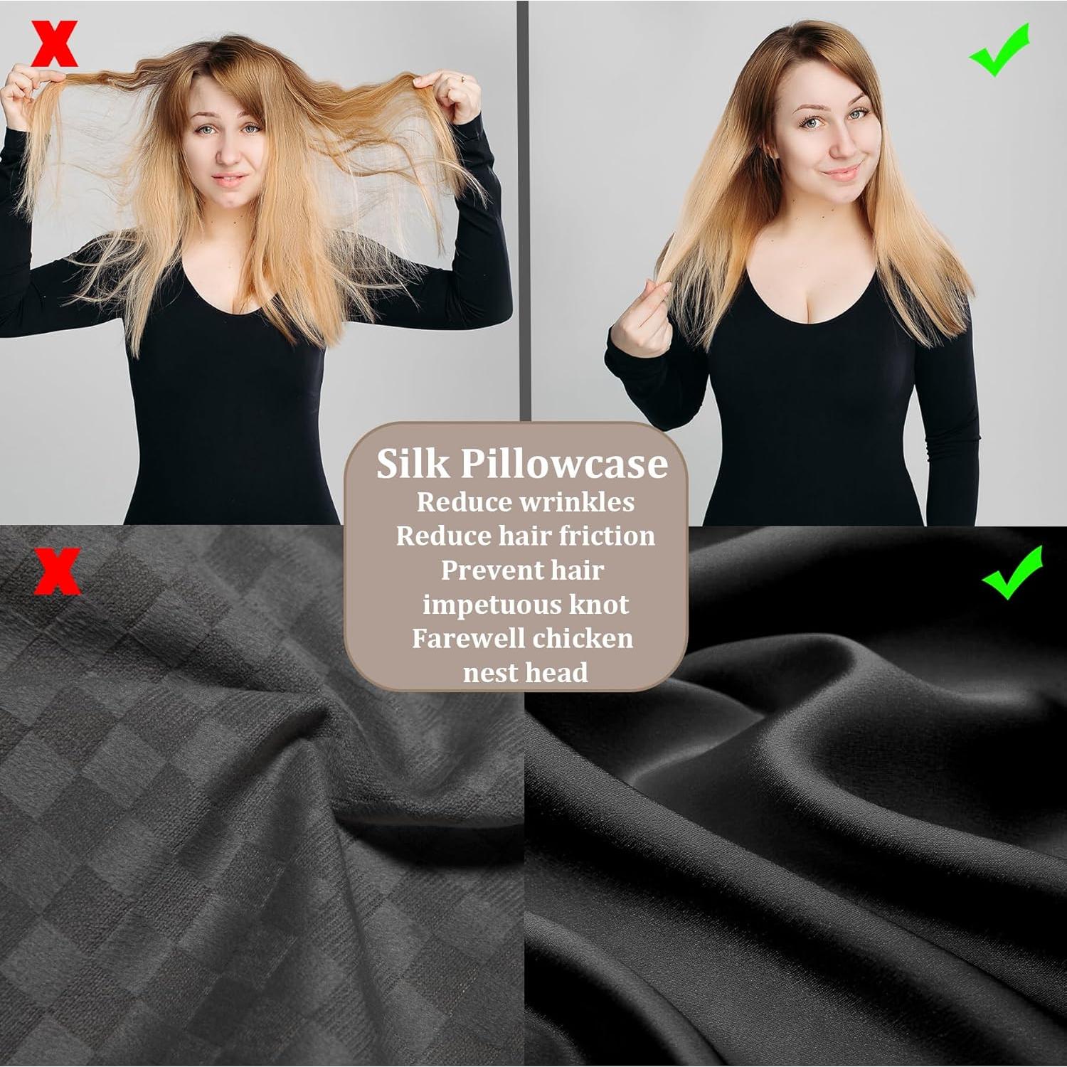 Almohada para Orejas Wuronsa en Seda Negra - Alivio Dolor y Sueño