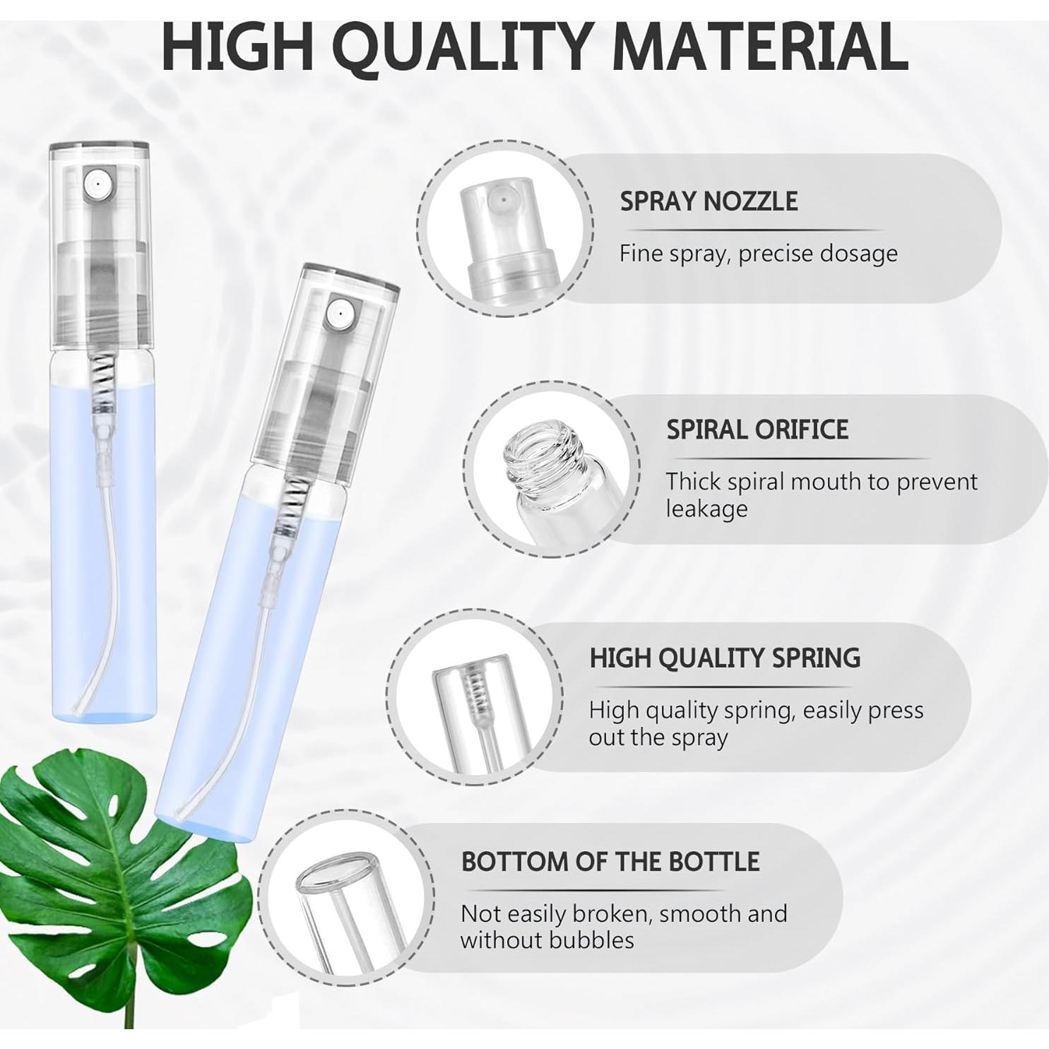 105 Botellas de Spray Mini 5ML Vidrio Transparente Recargables