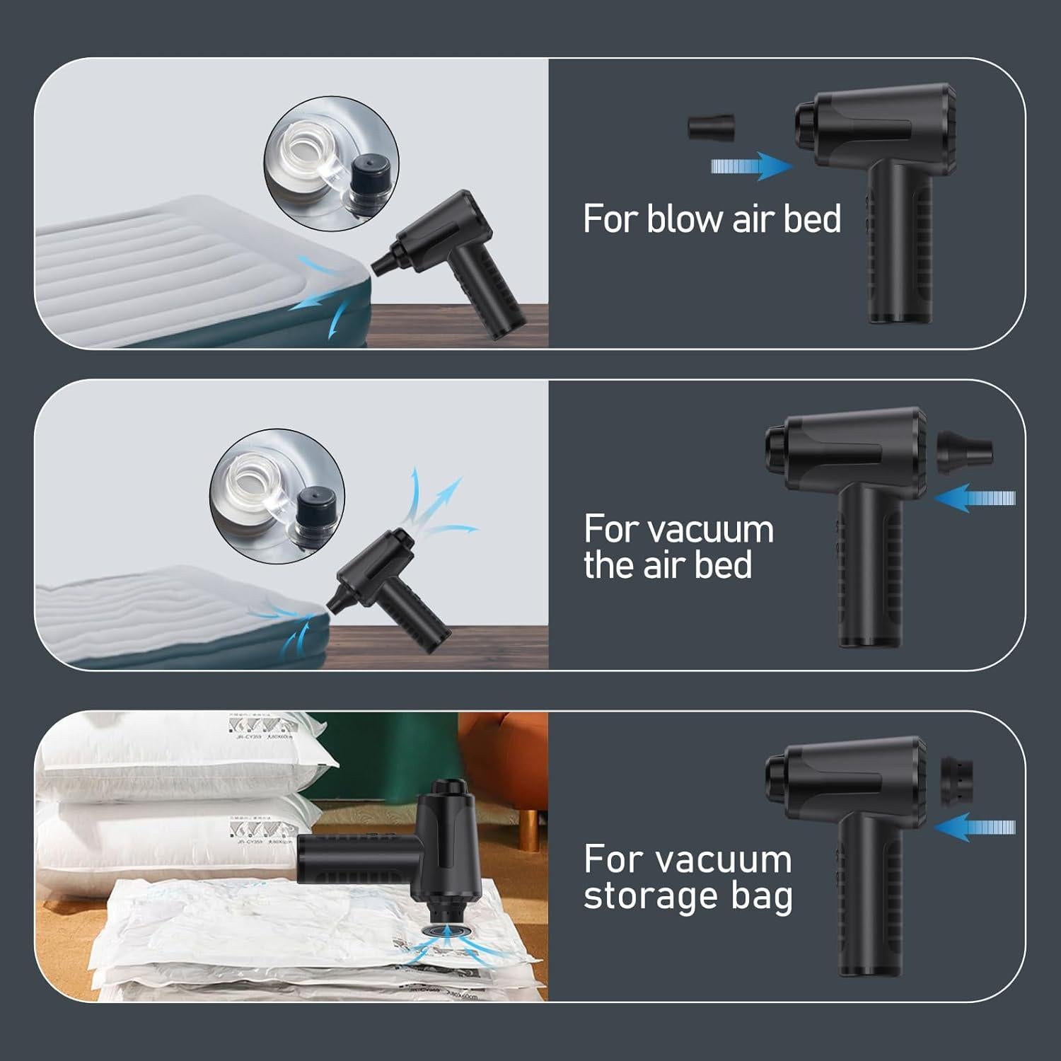 Soplador de Aire Comprimido Eléctrico OGMAPLE AD37-BL 4500mAh