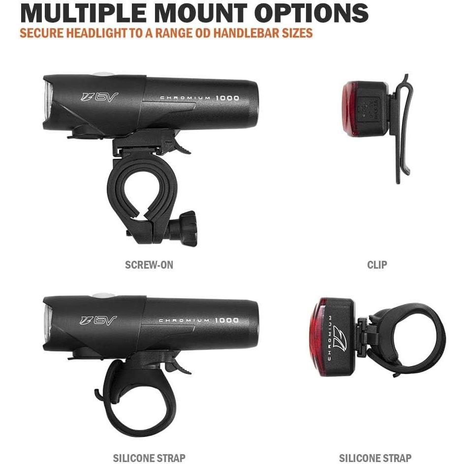 Luces para Bicicleta BV-L-CHROMIUM1000, Faro 1000 Lúmenes