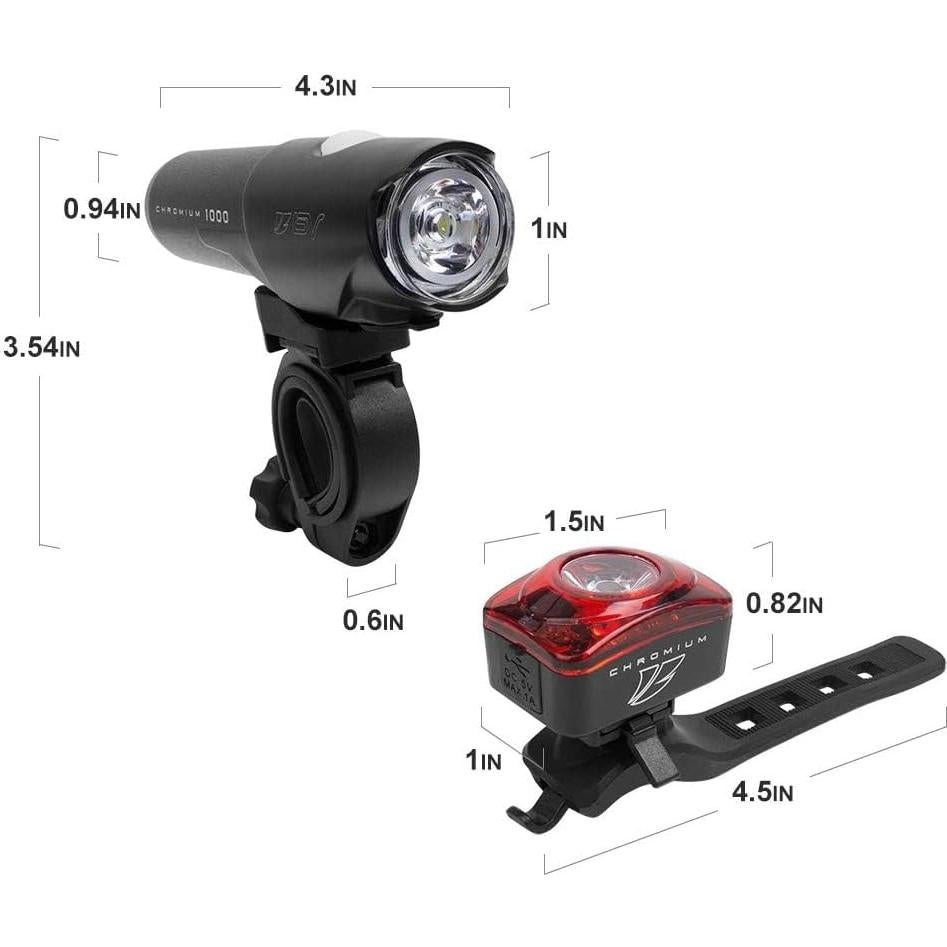 Luces para Bicicleta BV-L-CHROMIUM1000, Faro 1000 Lúmenes