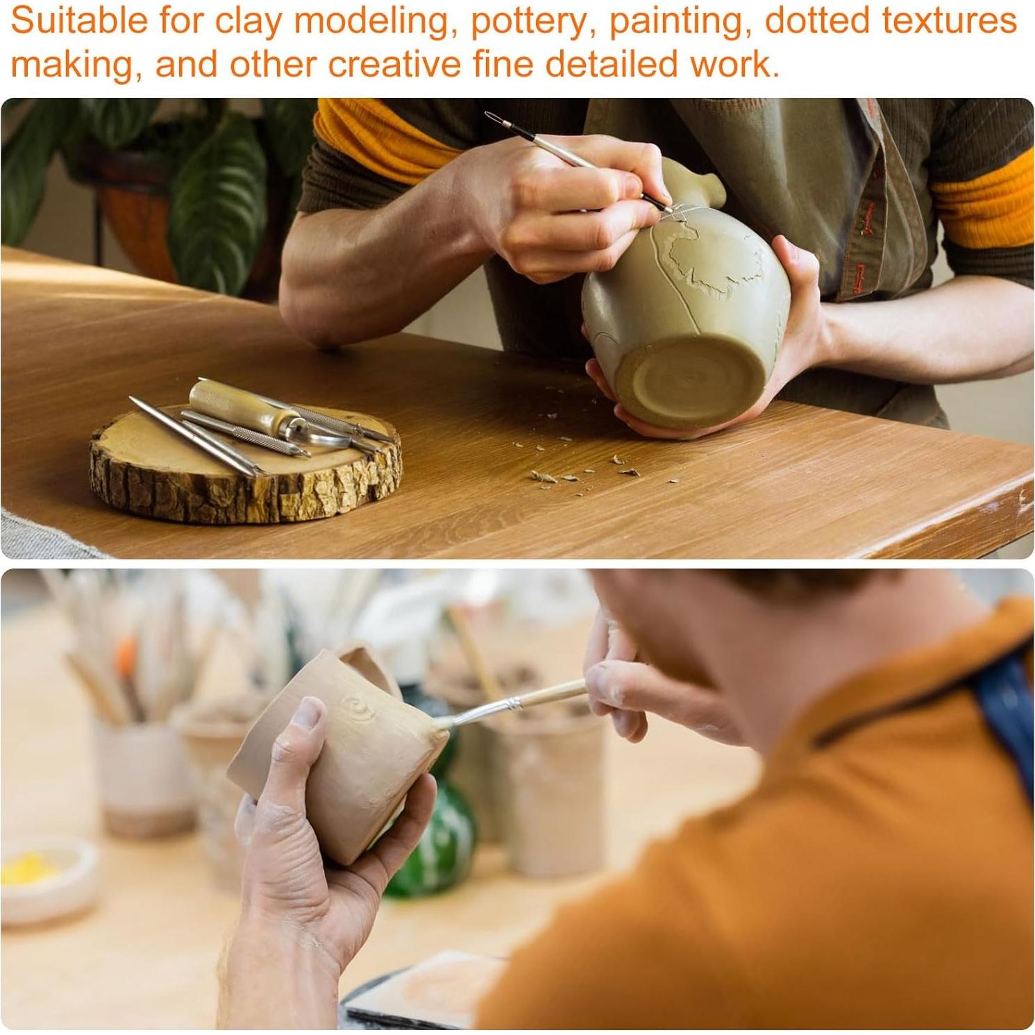 Set de 5 Herramientas de Esculpir en Arcilla HARFINGTON - Silicona y Acero Inoxidable