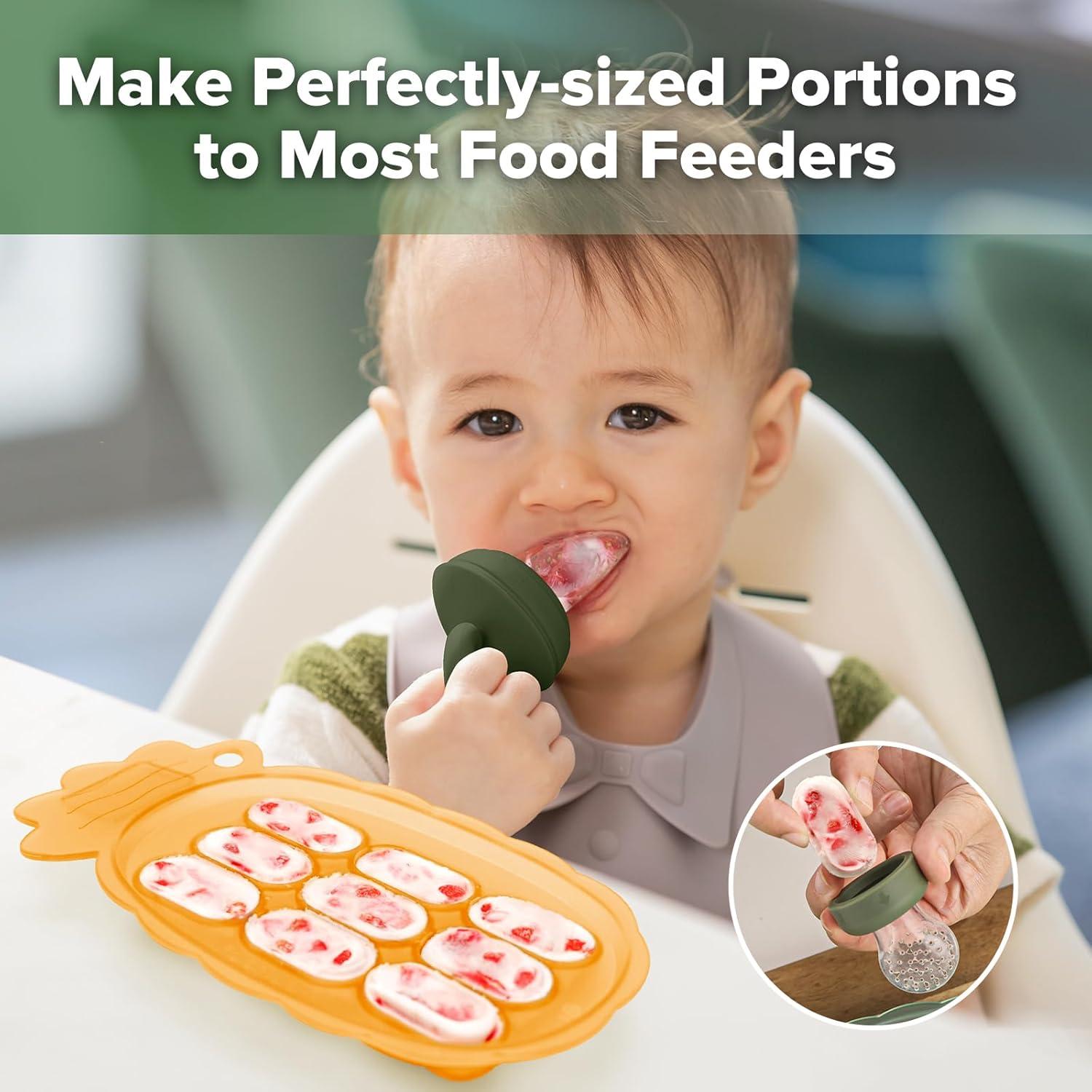 Bandeja de Congelador de Silicona Haakaa - Popsicle Bebé Albaricoque