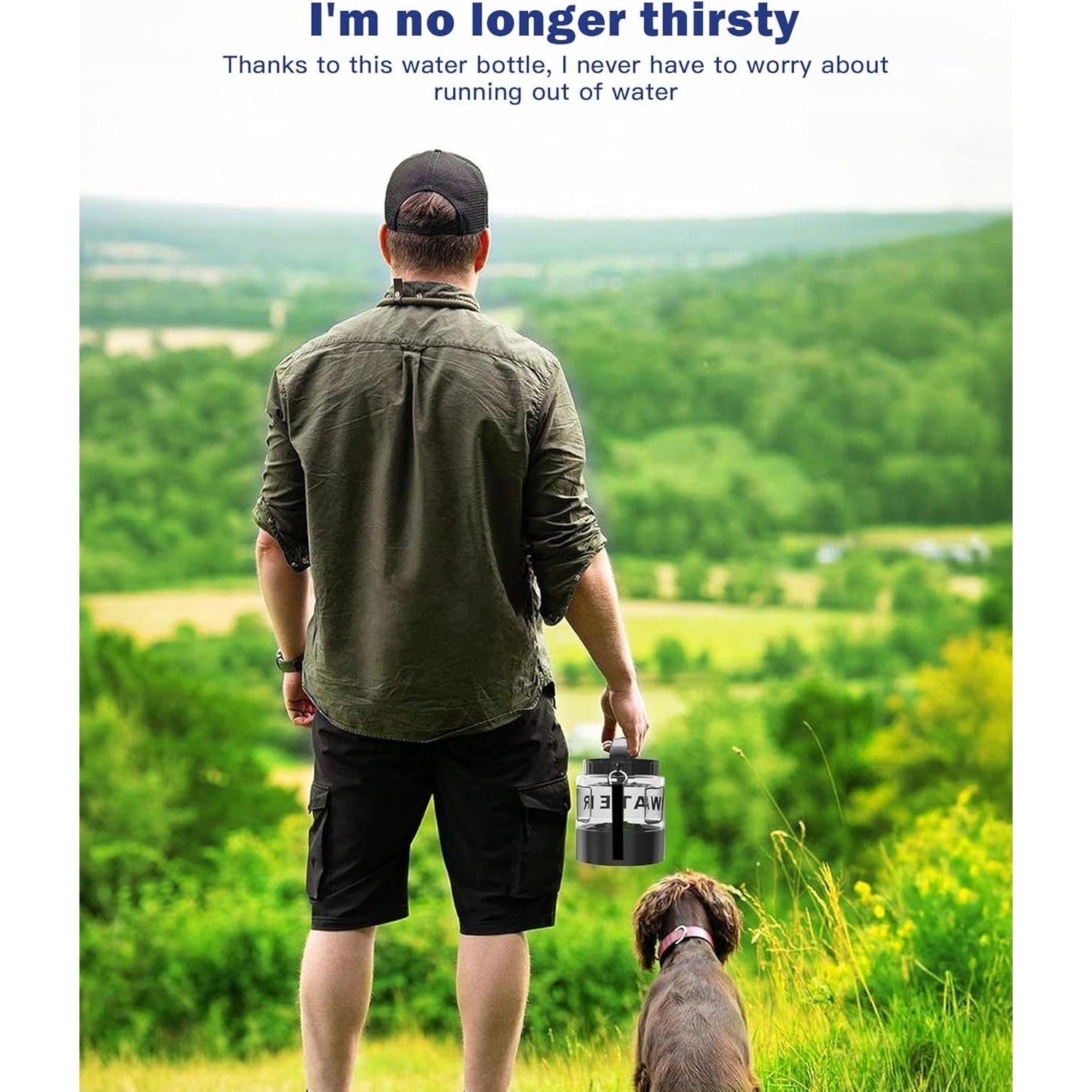 Botella de Agua para Perros SwSun 56oz Portátil a Prueba de Fugas