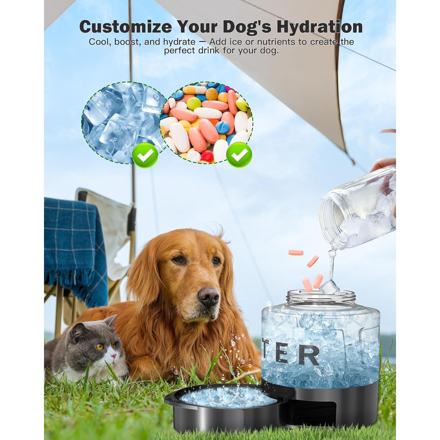 Botella de Agua para Perros SwSun 56oz Portátil a Prueba de Fugas