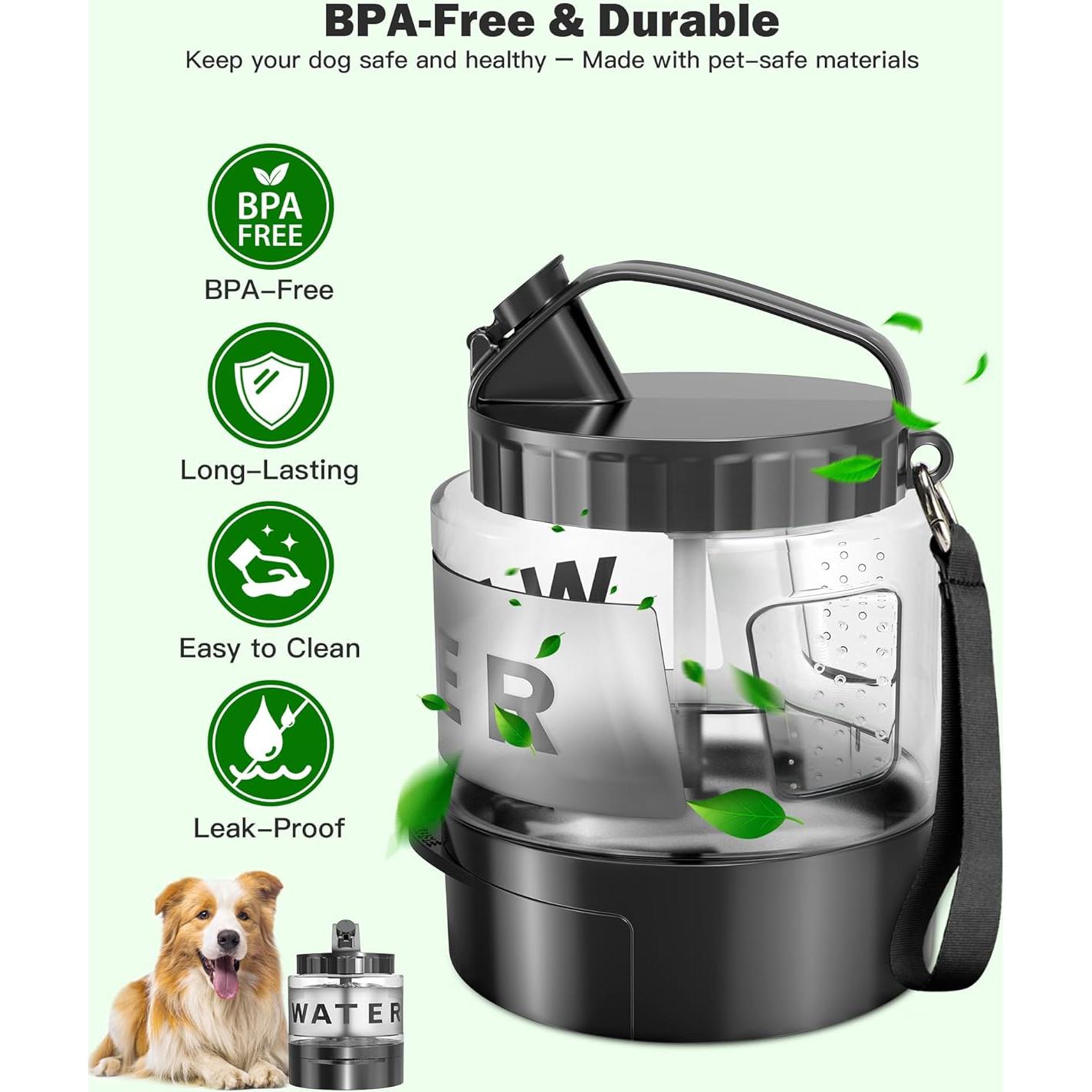 Botella de Agua para Perros SwSun 56oz Portátil a Prueba de Fugas