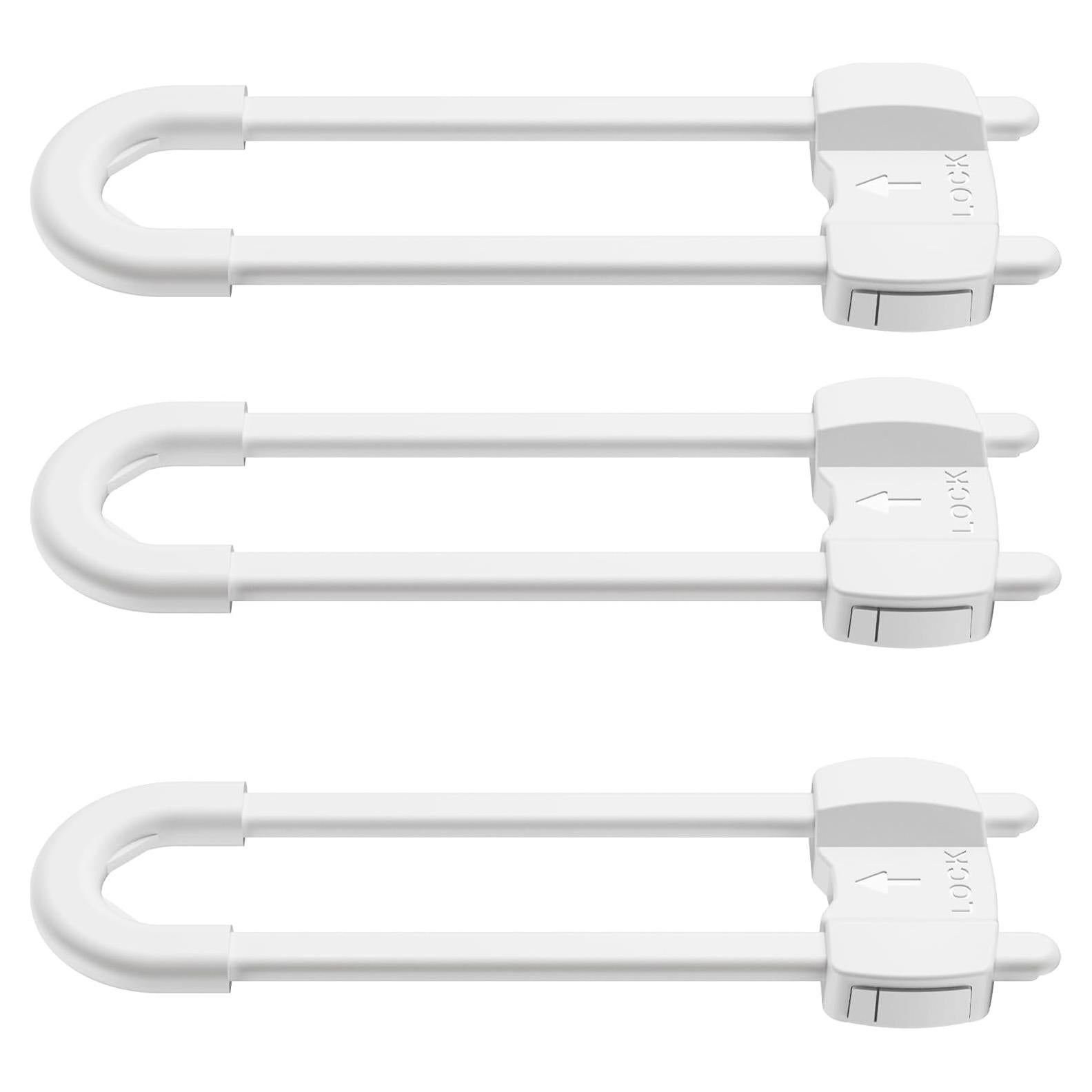 Candados de Seguridad para Gabinetes LRANFOW - Paquete de 3 Blancos