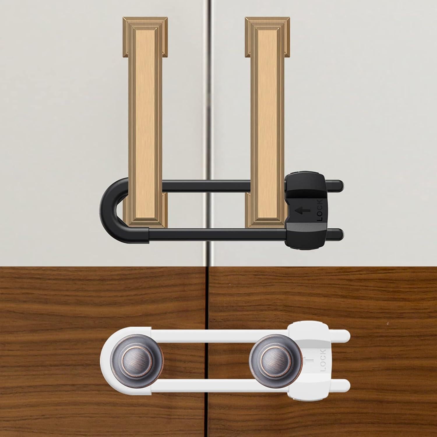 Candados de Seguridad para Gabinetes LRANFOW - Paquete de 3 Blancos