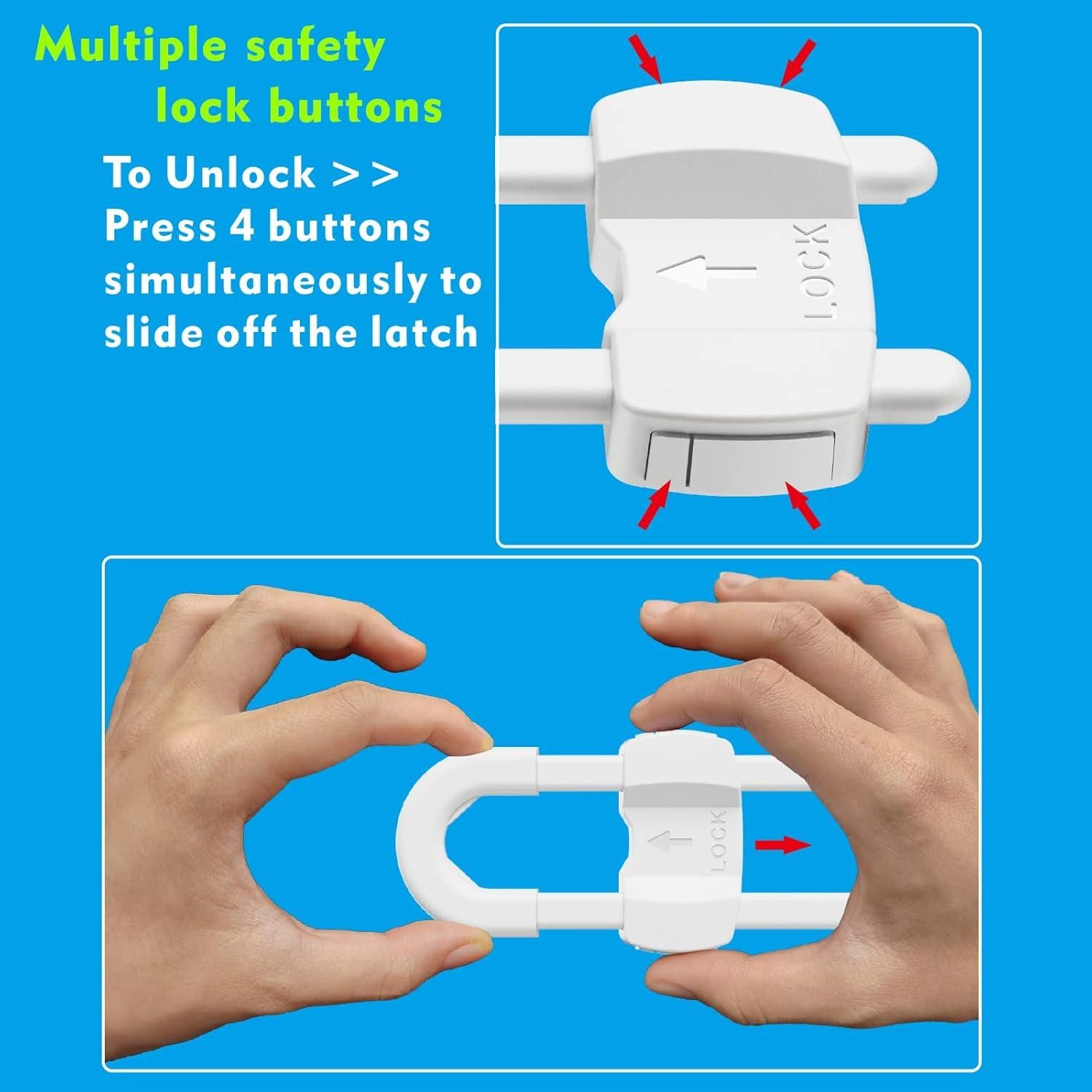 Candados de Seguridad para Gabinetes LRANFOW - Paquete de 3 Blancos