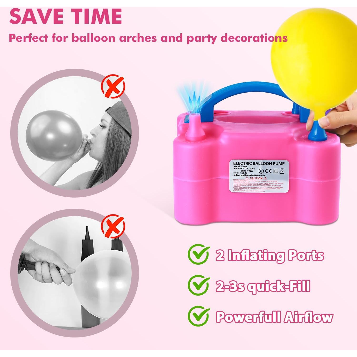 Bomba de globo eléctrica Party Zealot con 135 clips y boquillas